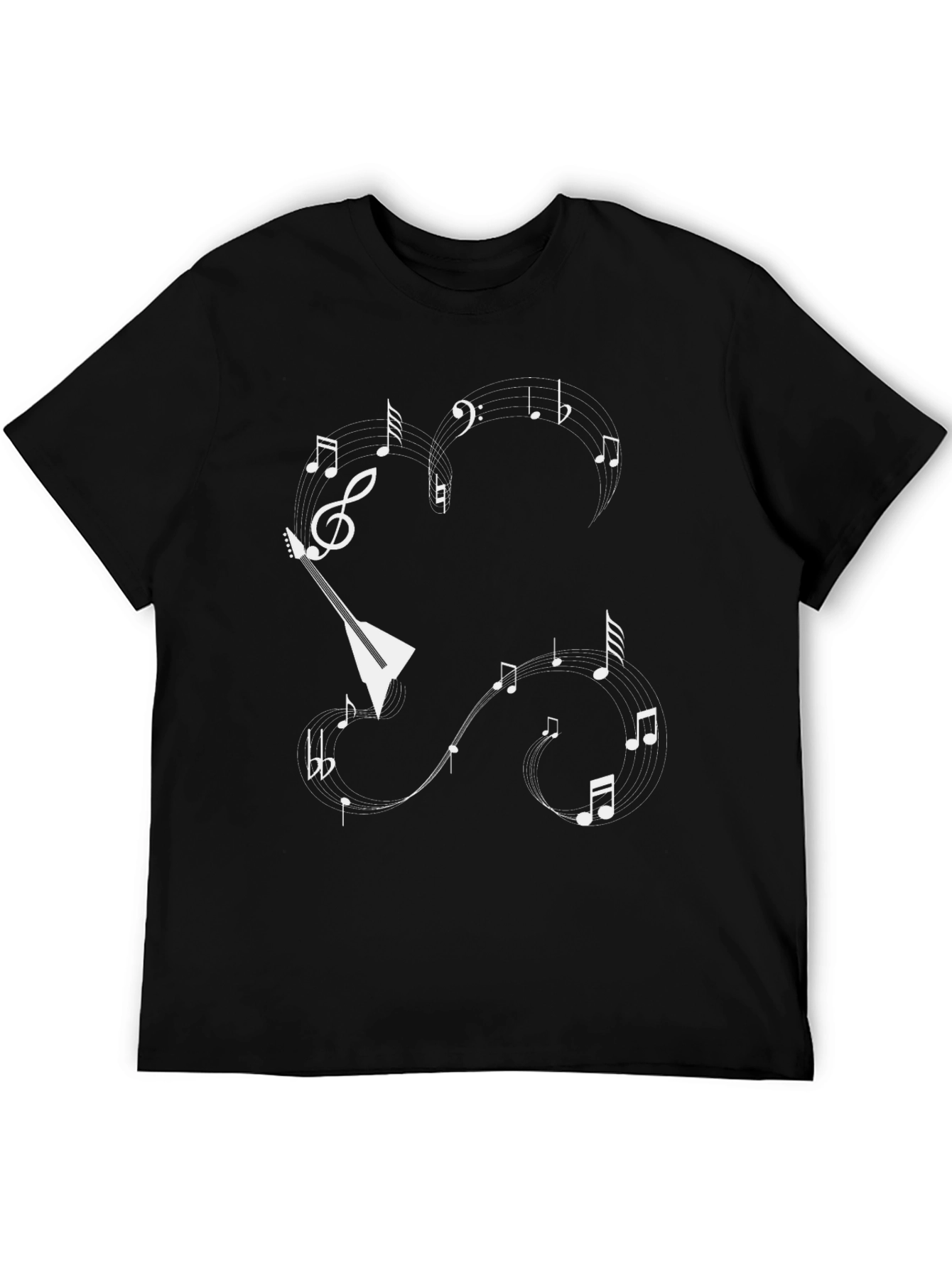 Black Musical T-Shirt: Balalaika and Notes view 5