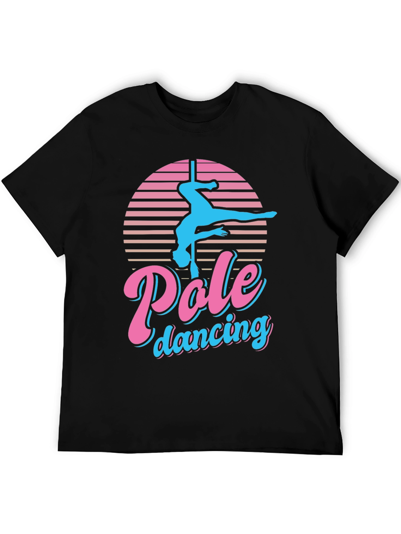Black Retro Pole Dancing Graphic T-Shirt view 5