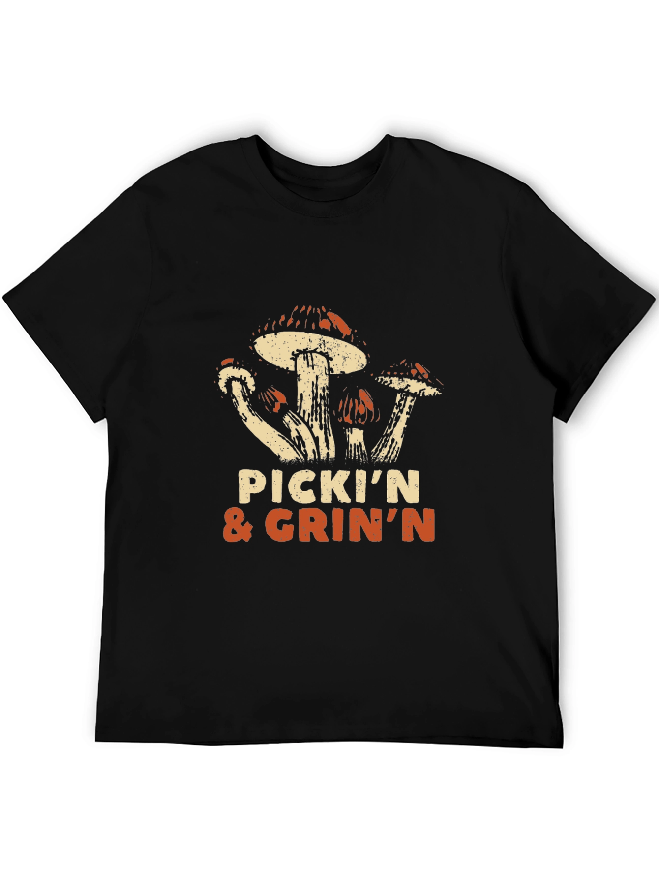 Black Pickin' & Grinnin' Mushroom T-Shirt view 5