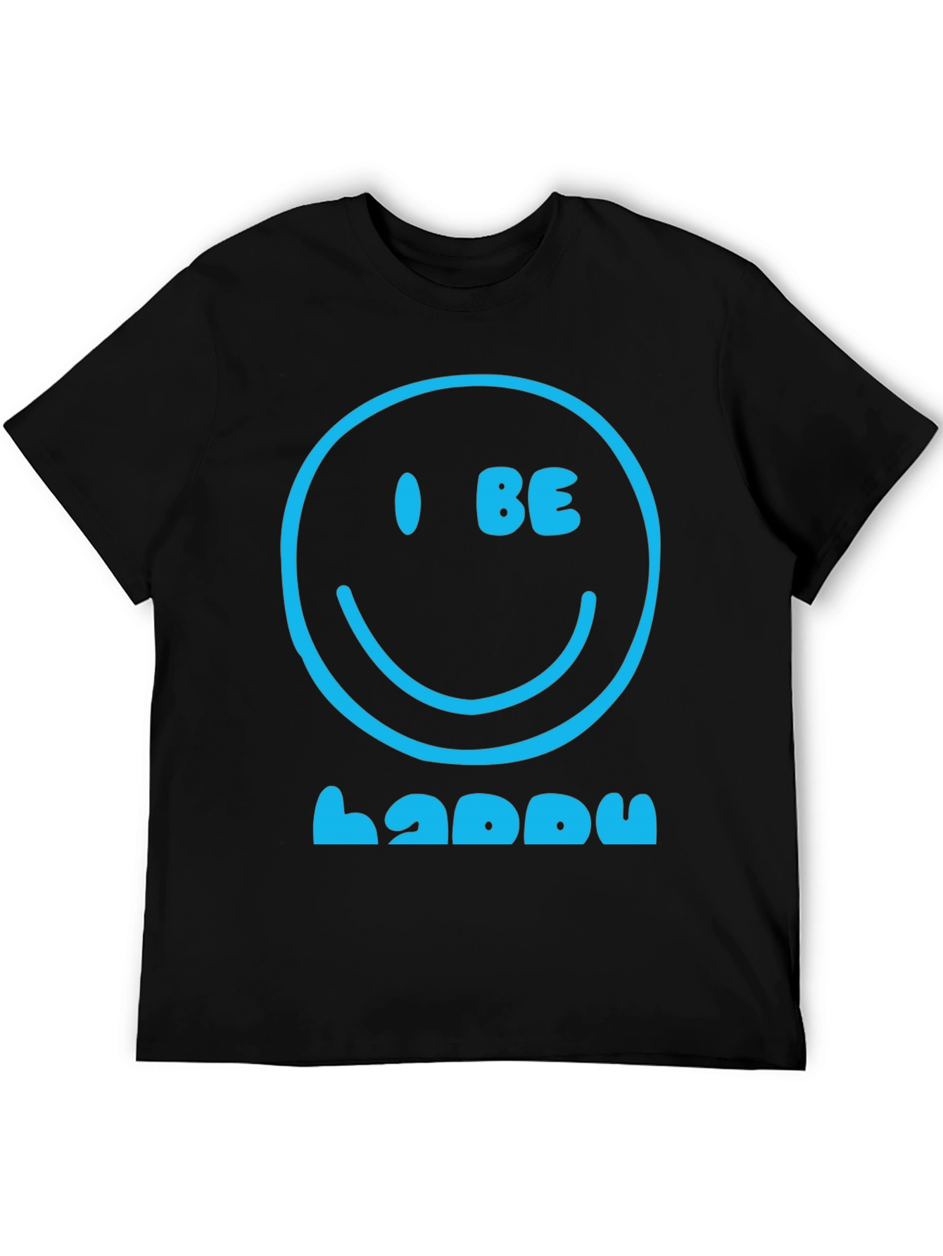Black I Be Happy Graphic Tee - Positive Vibes T-Shirt view 5