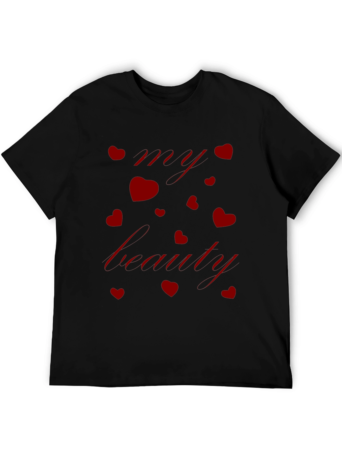 Black My Beauty Red Hearts Black T-Shirt view 5