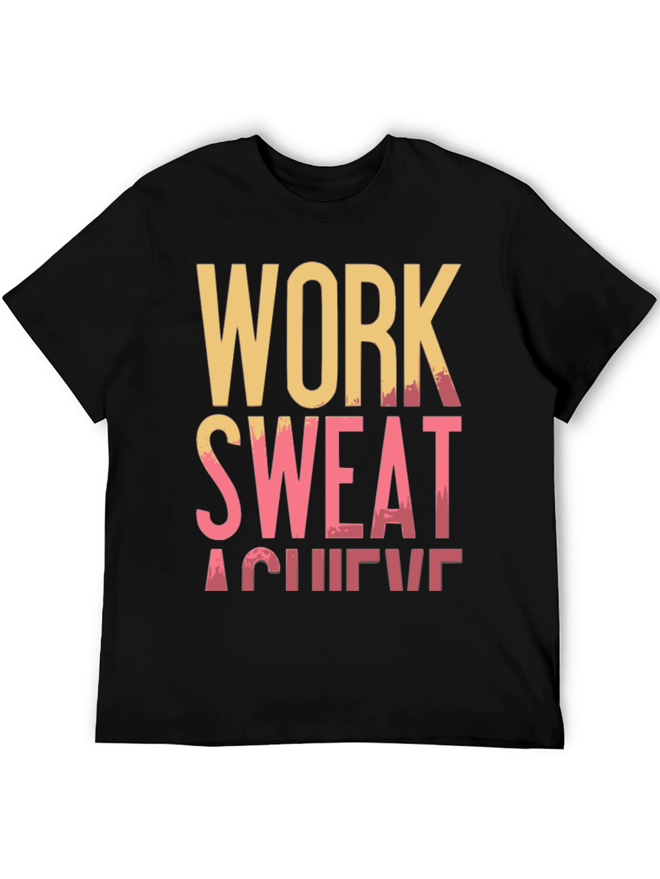 Work Sweat Achieve Black Graphic Tee - 5