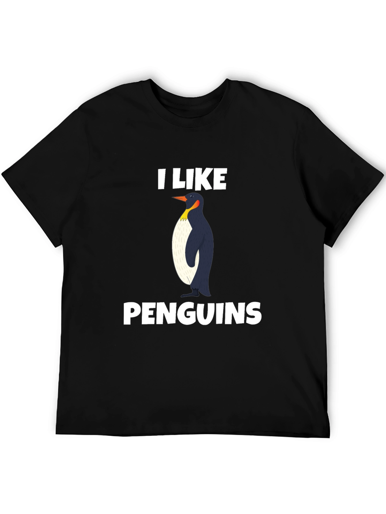 Black I Like Penguins T-Shirt - Black Graphic Tee view 5