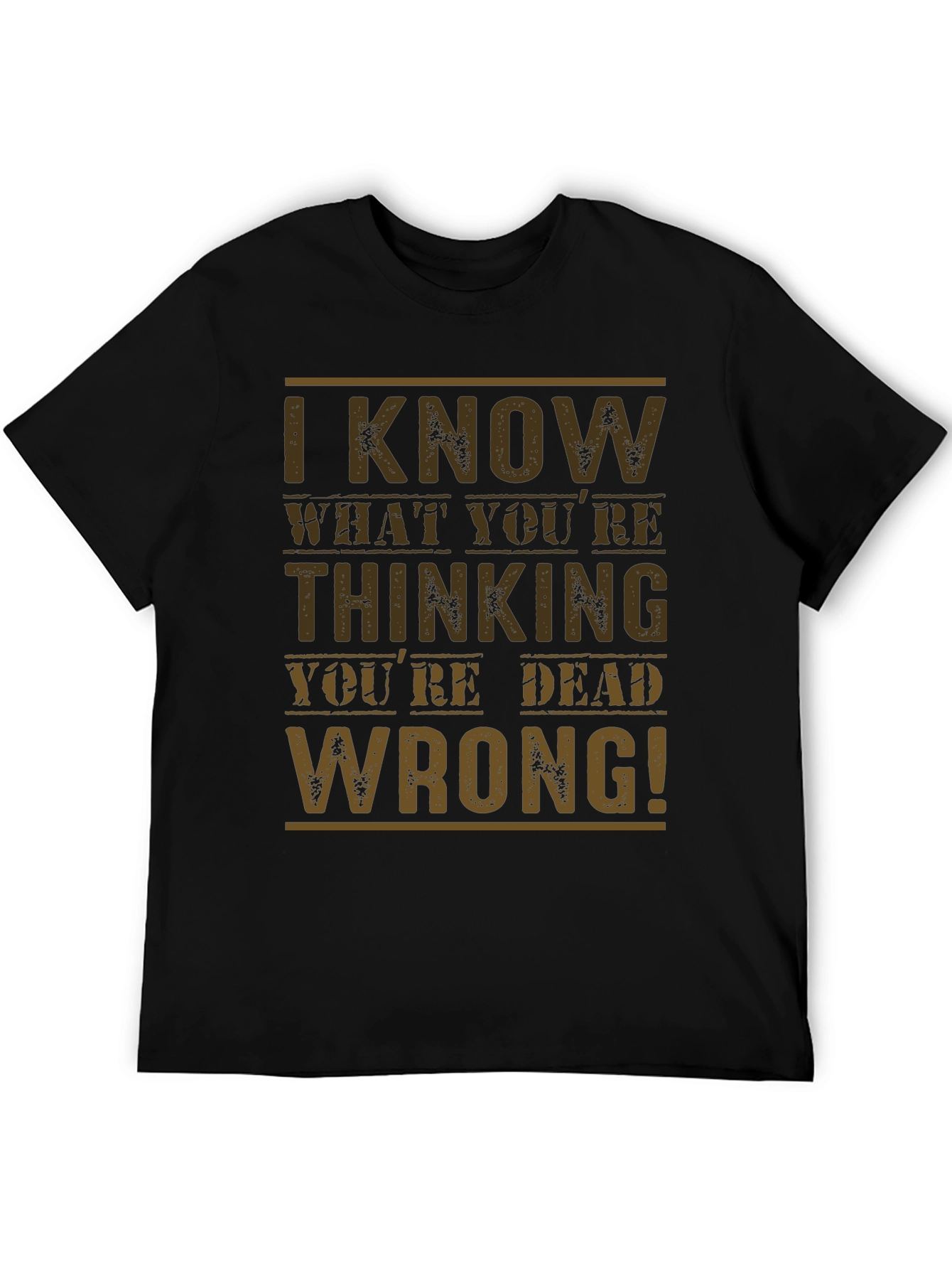 Black I Know What You're Thinking Men's T-Shirt view 5
