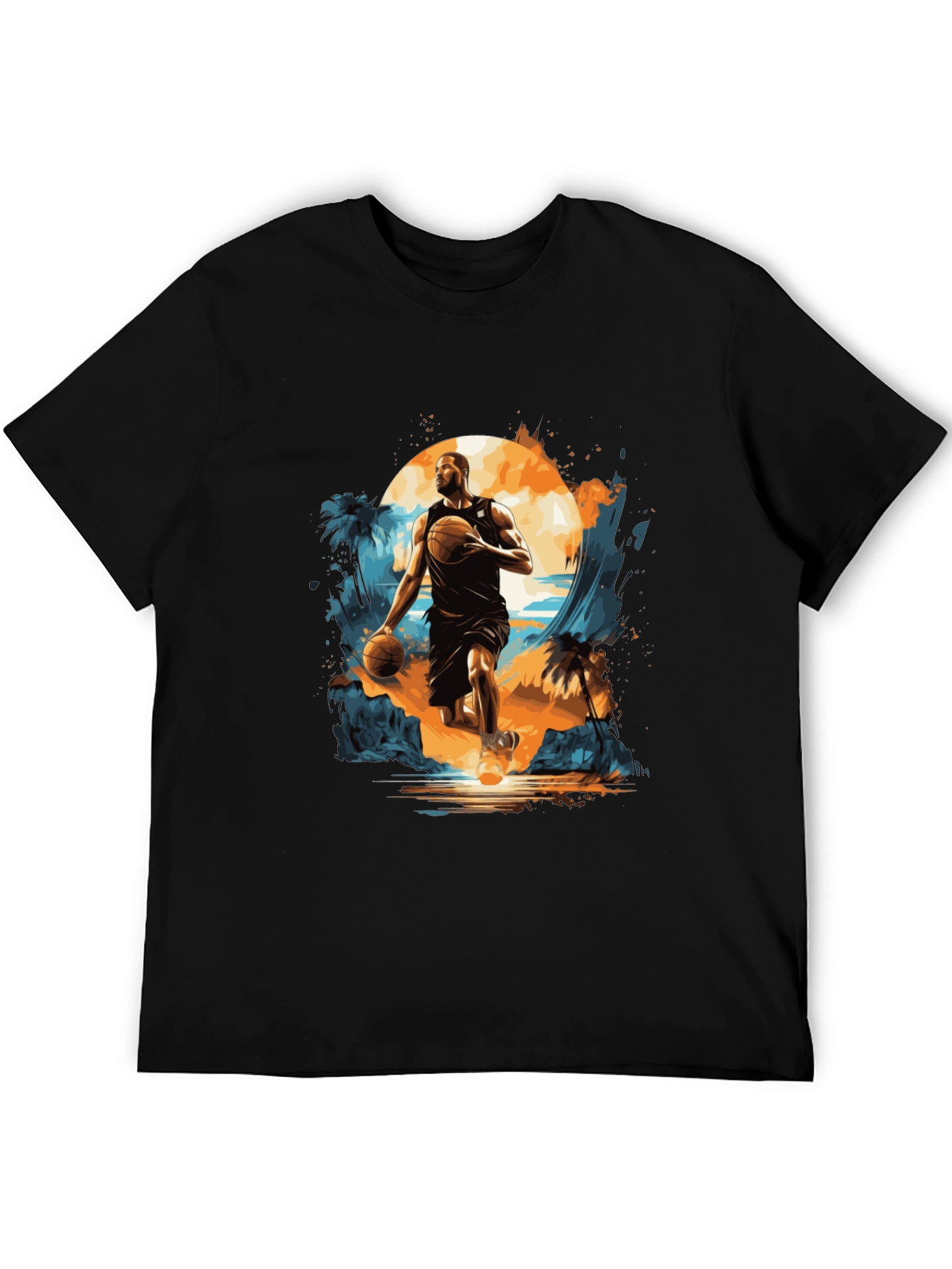 Black Basketball Island T-Shirt view 5