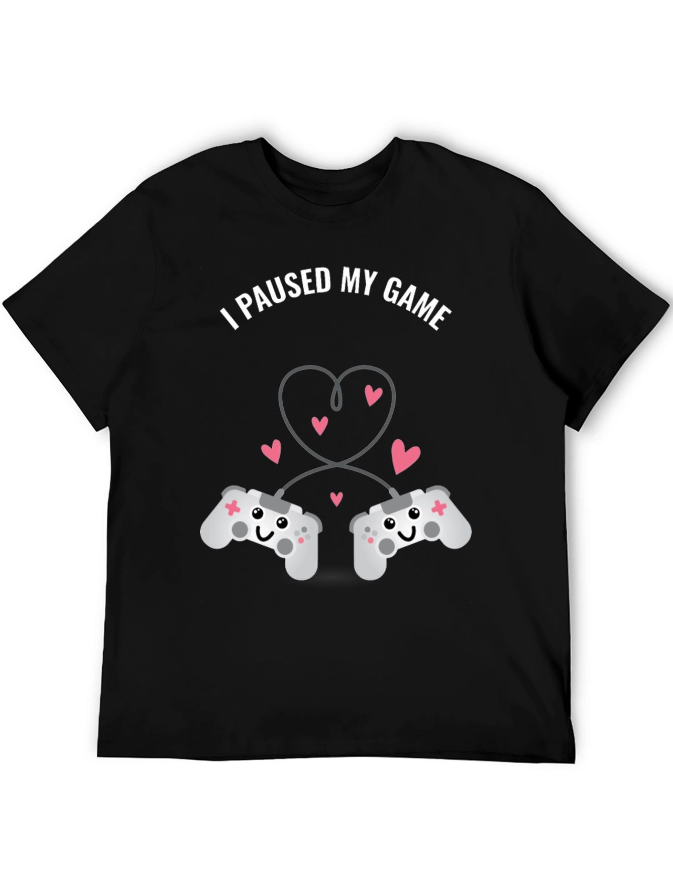 Black I Paused My Game T-Shirt - Gamer Love view 5