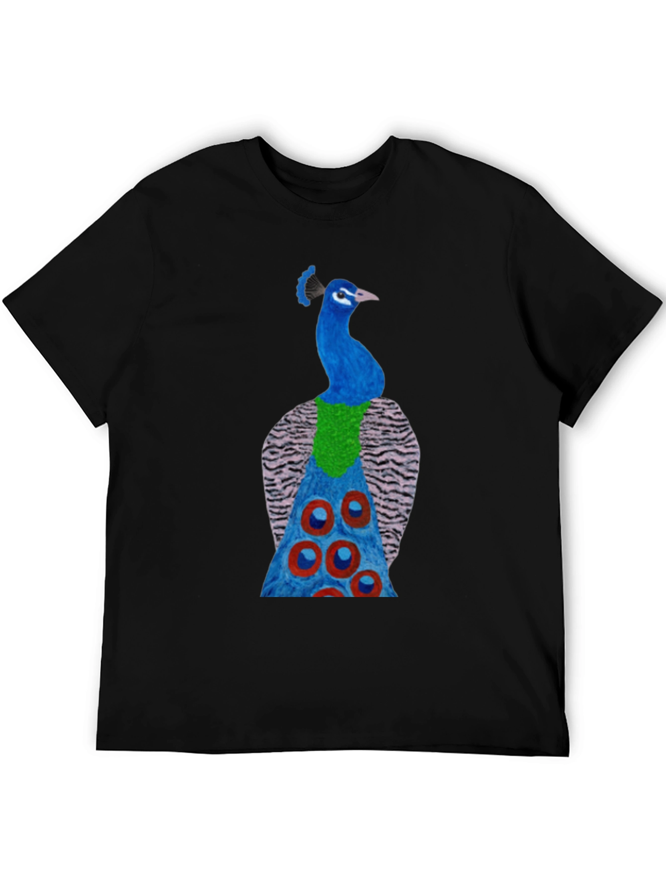 Black Peacock Graphic Tee - Black Cotton Blend view 5