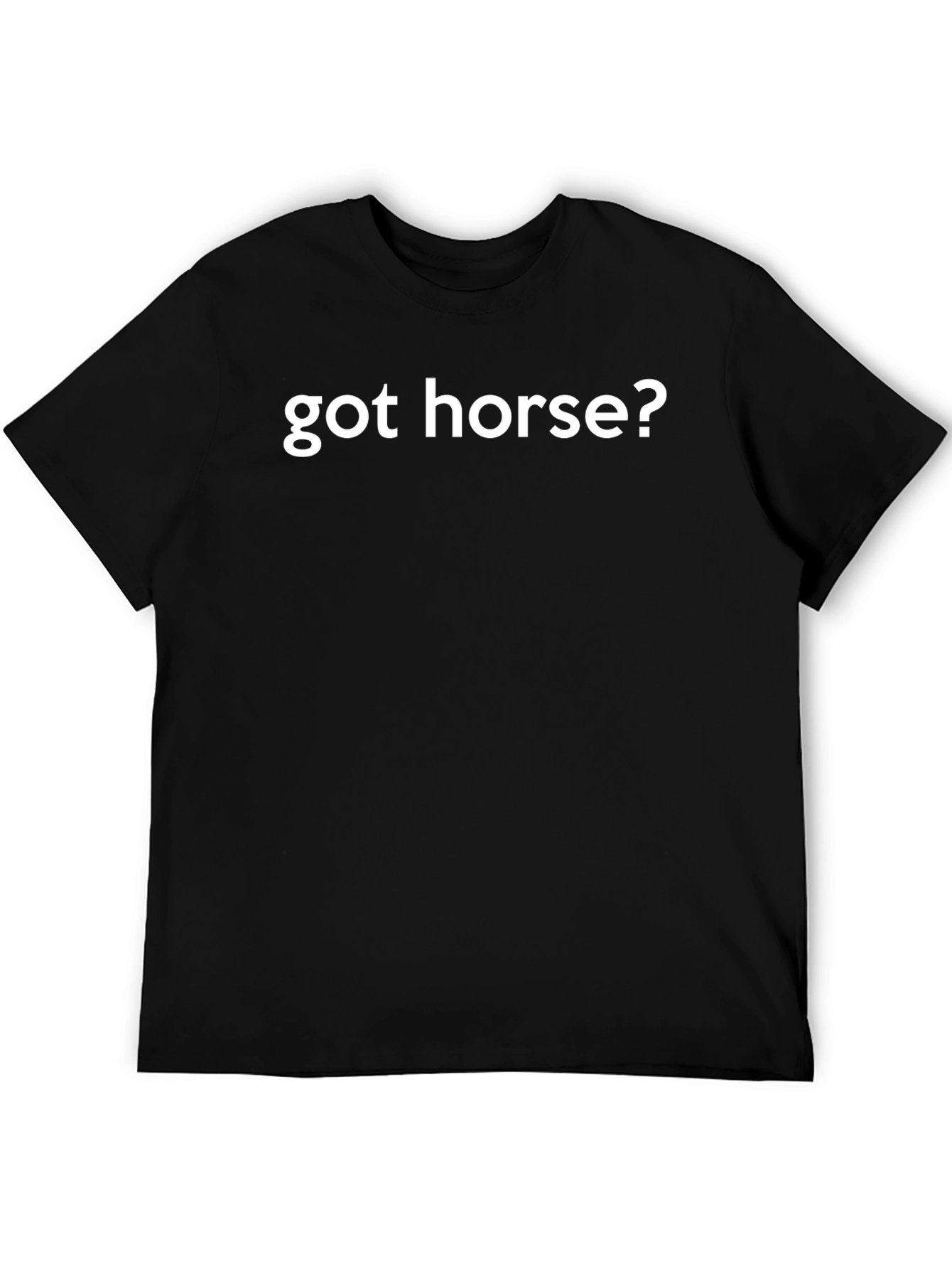 Black Got Horse? Graphic Tee - Black Short Sleeve T-Shirt view 5