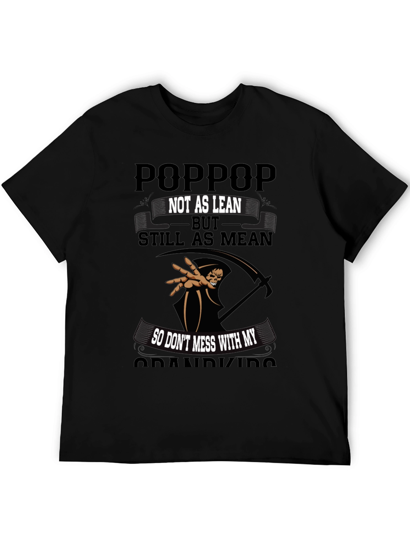 Black "Poppop, Not as Lean, Still as Mean" Graphic Tee view 5