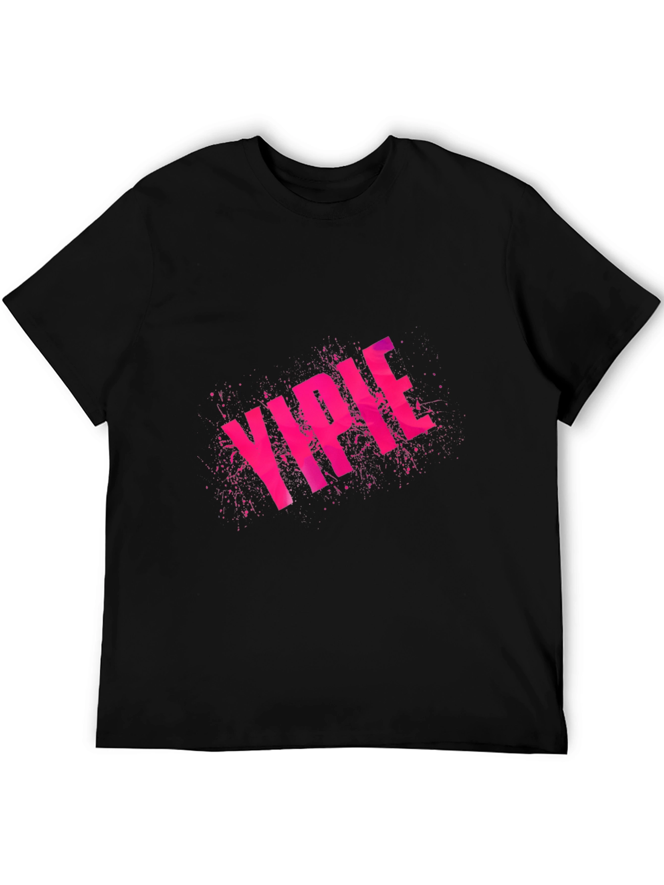 Black YIPEE Graphic Tee - Funky Pink Design view 5