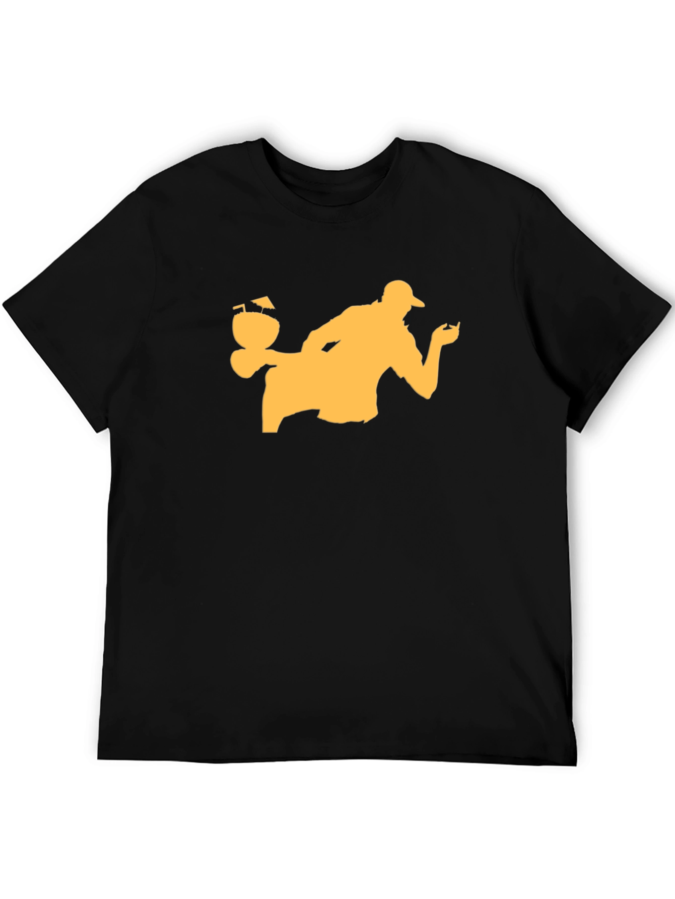 Black Bartender Silhouette Black T-Shirt view 5