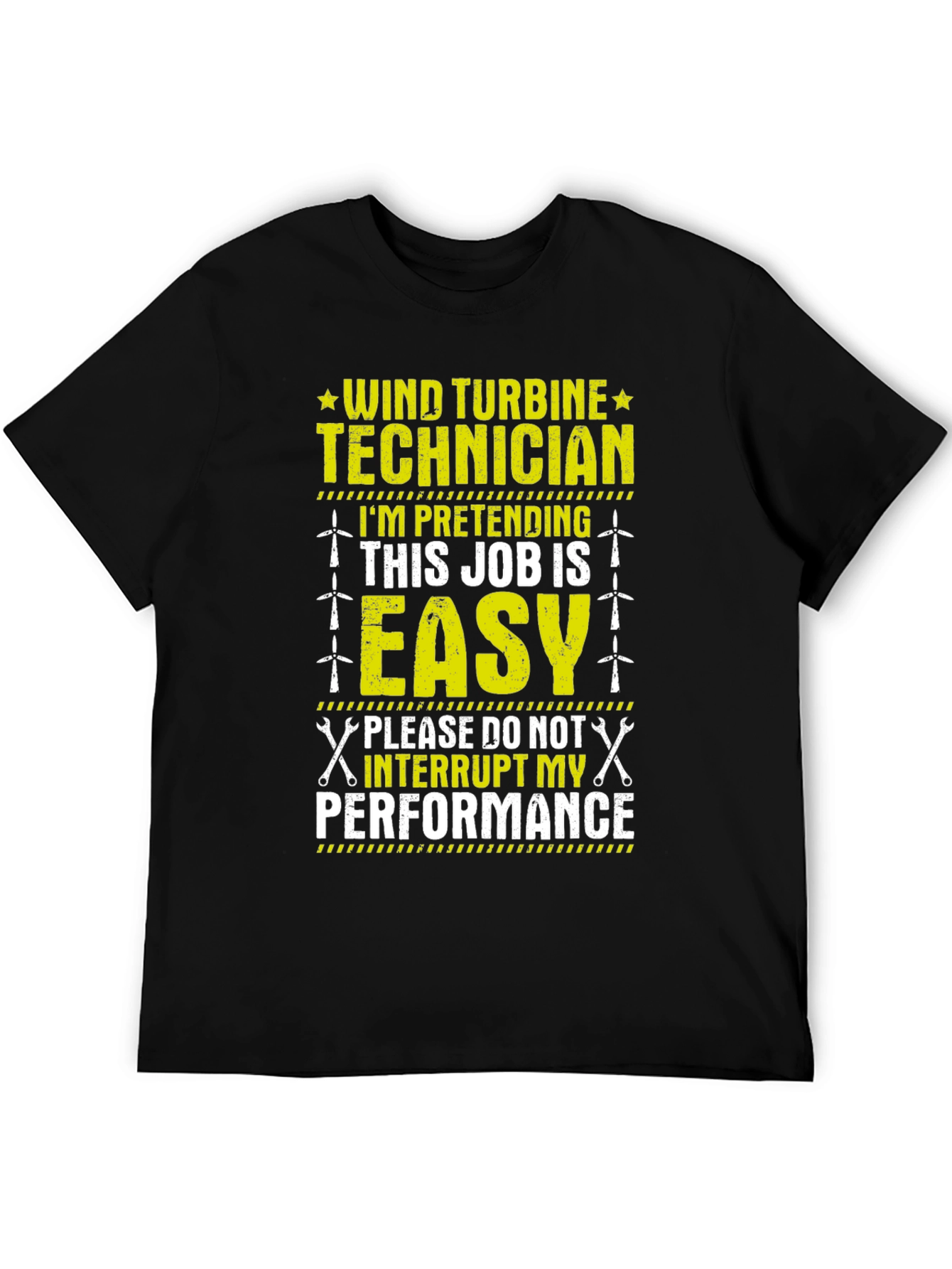 Black Wind Turbine Technician T-Shirt: Funny Job Gift view 5