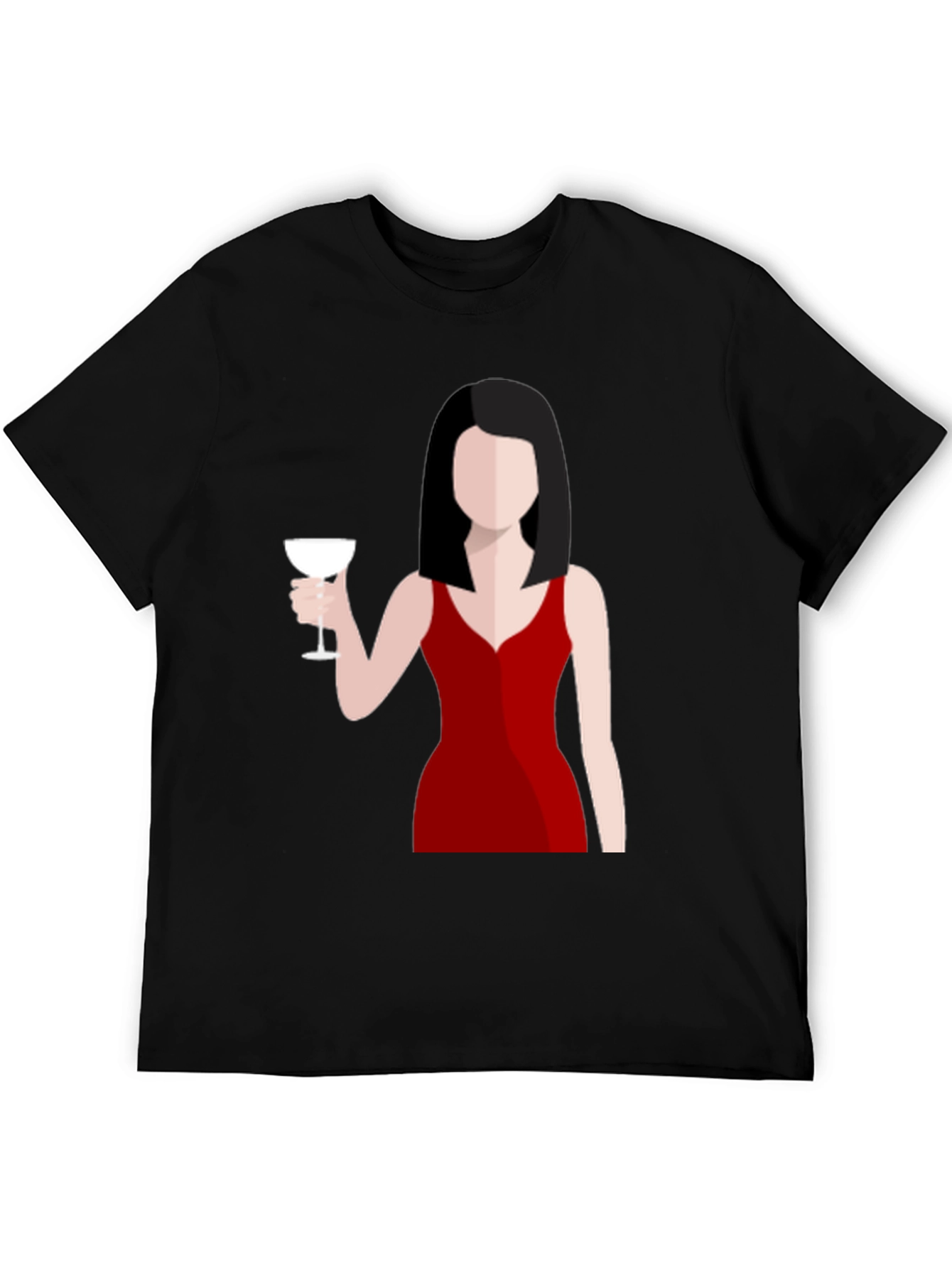 Black Lady in Red T-Shirt - Minimalist Design view 5