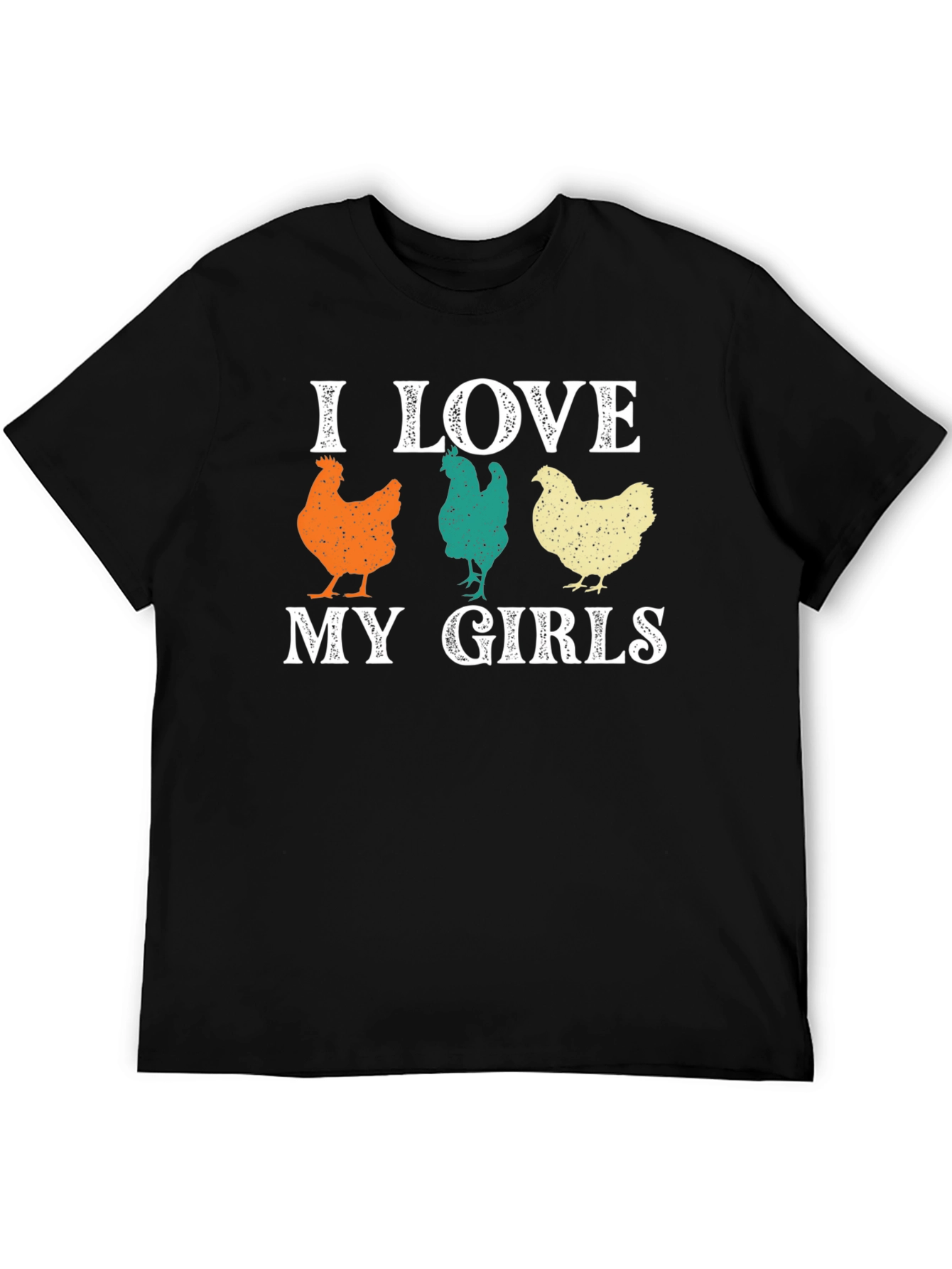 Black I Love My Girls Chicken Graphic T-Shirt view 5