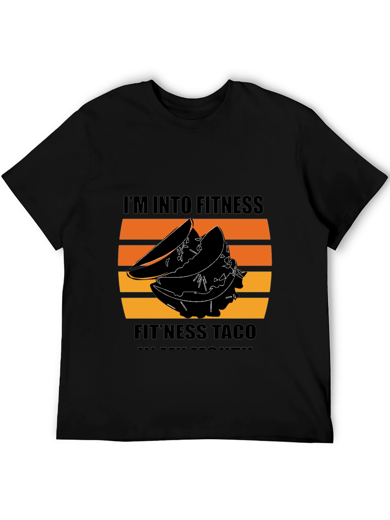 Black Fitness Taco Black Graphic Tee view 5