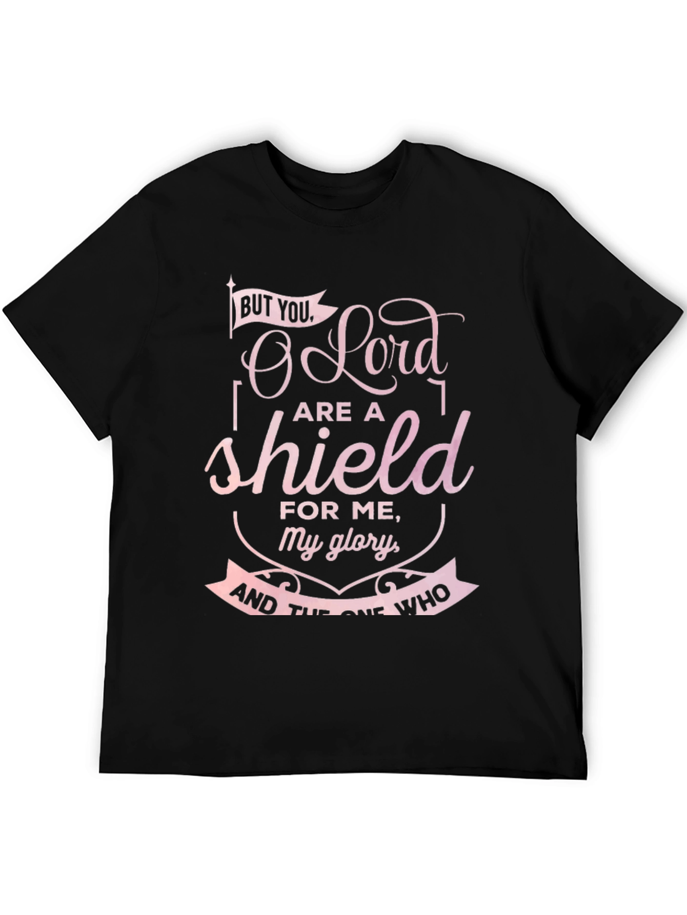 Black Religious Graphic T-Shirt: But You, O Lord, Are A Shield view 5