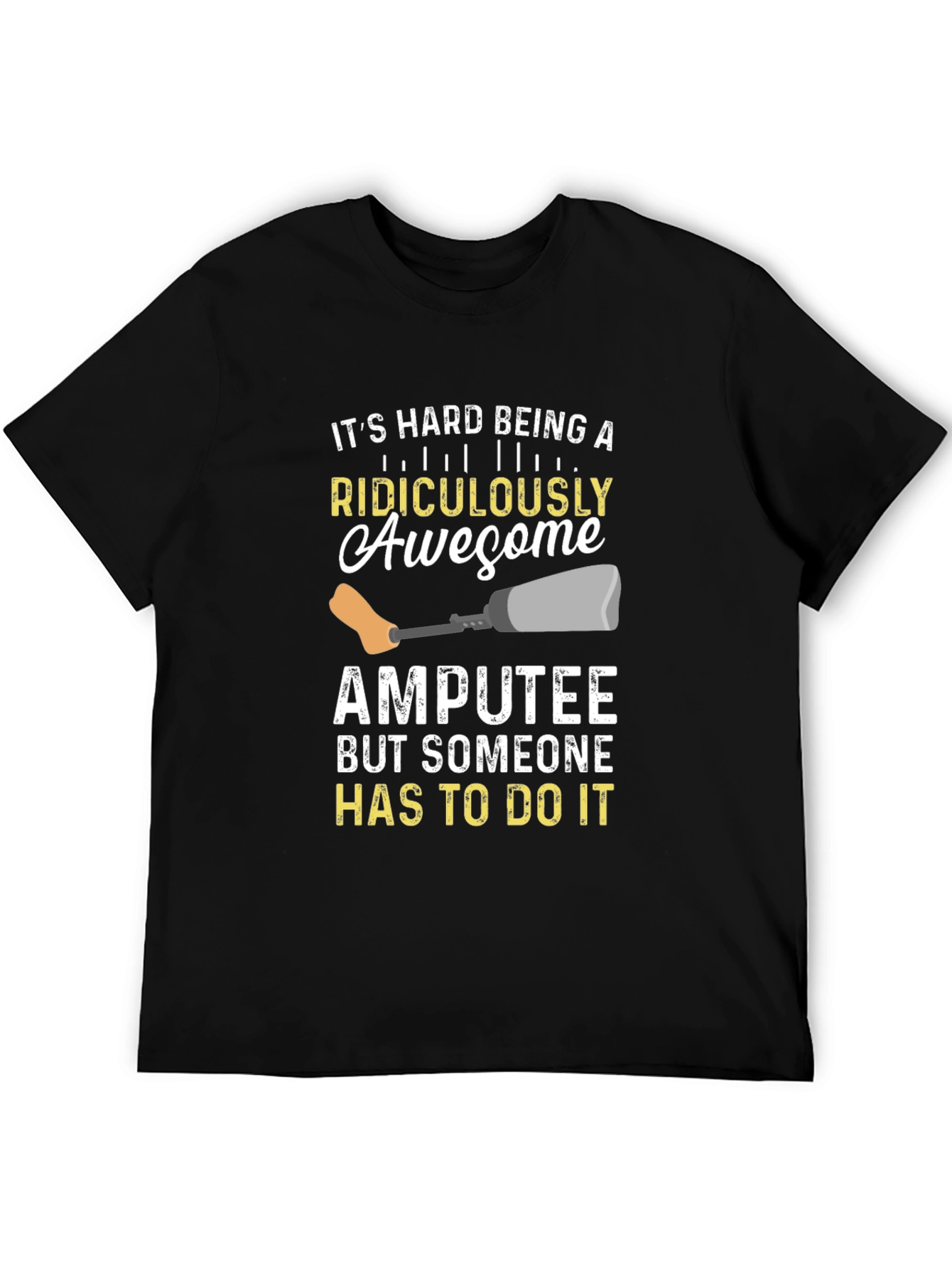 Black Awesome Amputee Graphic T-Shirt view 5