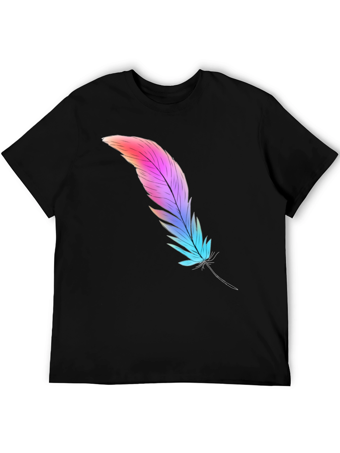 Black Feather Graphic Tee - Soft Cotton Blend view 5