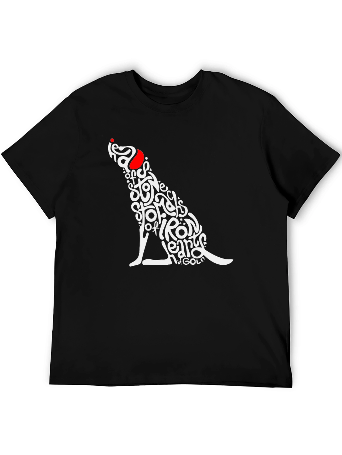 Black Stylish Graphic Tee - Dog Word Art Design view 5