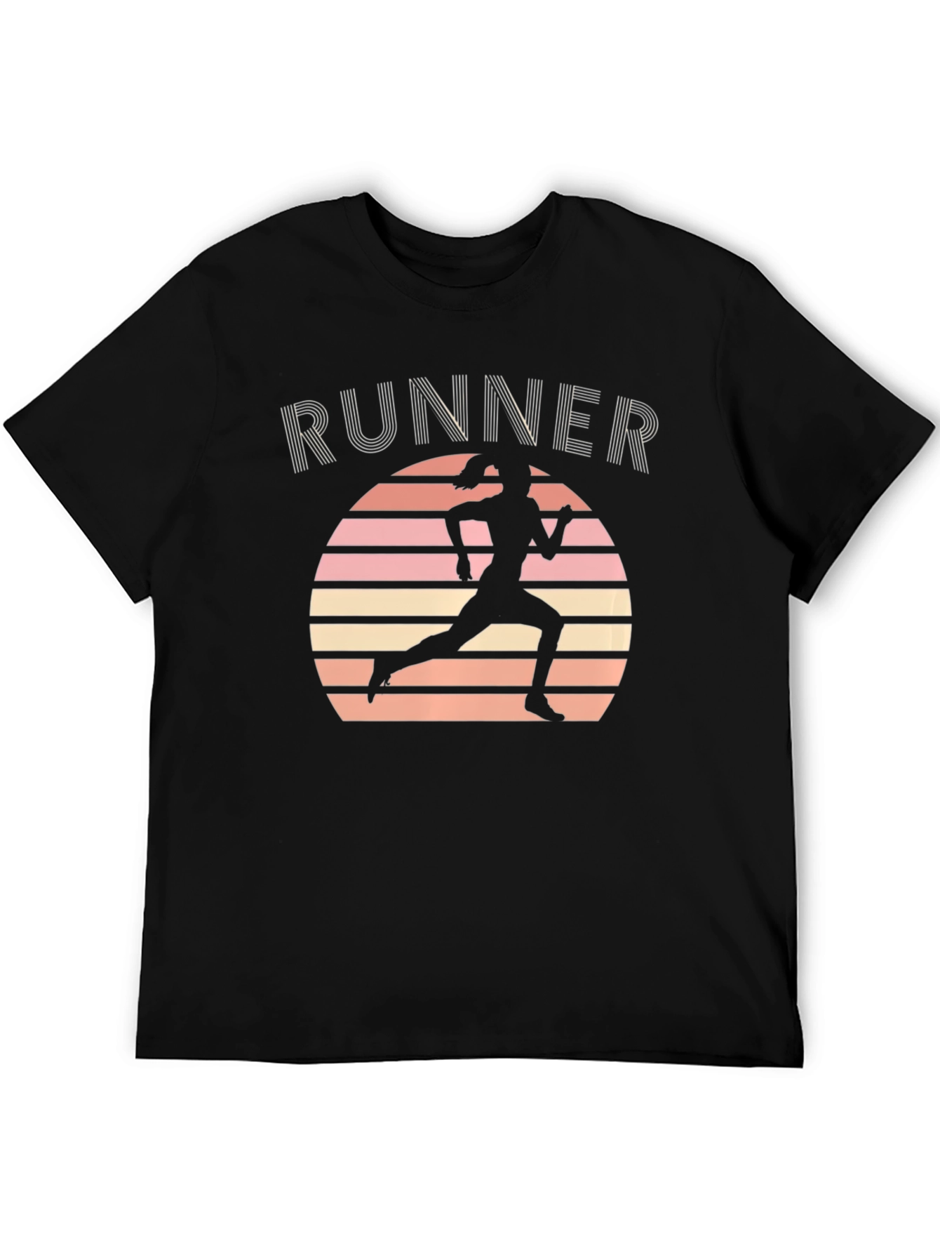 Black Runner Silhouette Graphic T-Shirt view 5