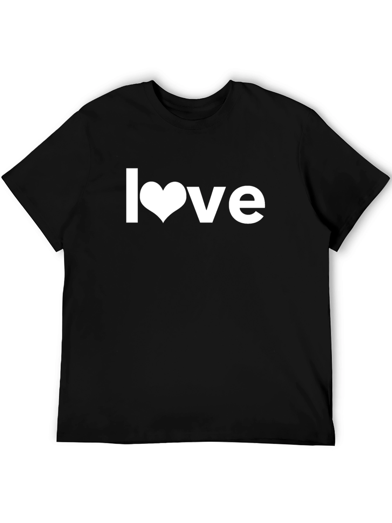 Black Love Graphic Tee - Heart Design Black T-Shirt view 5