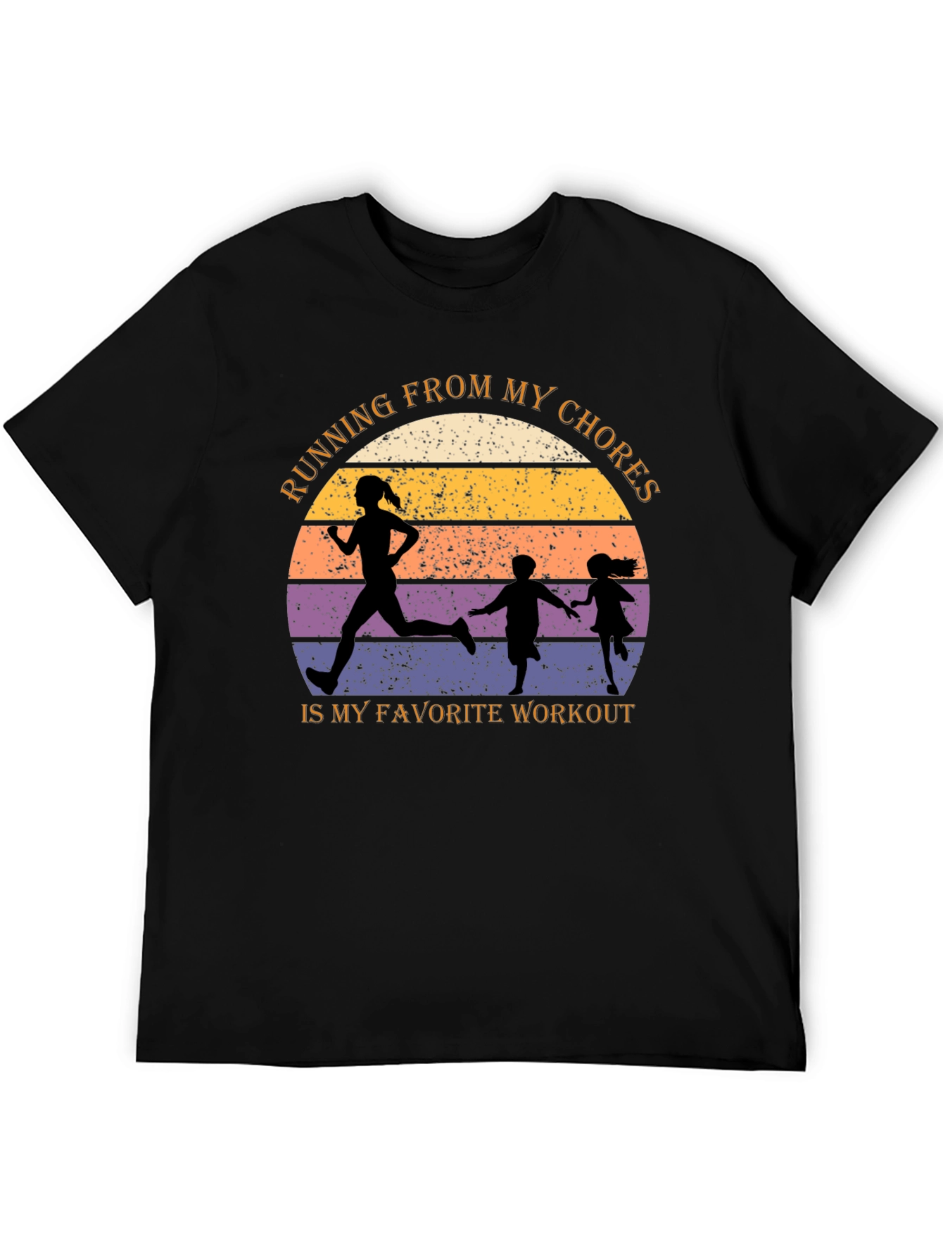 Black Running From My Chores Graphic Tee view 5