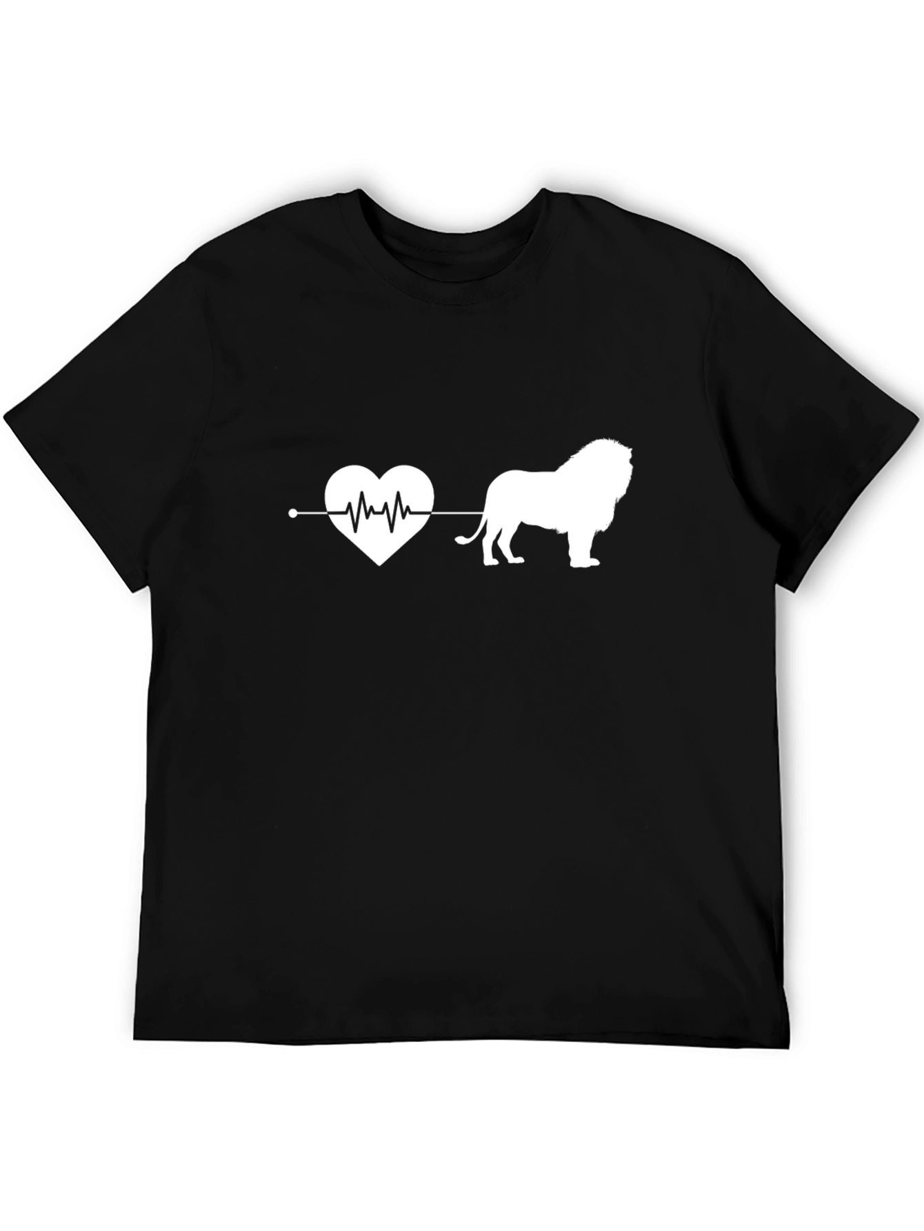 Black Lion Heartbeat T-Shirt - Animal Lover Tee view 5