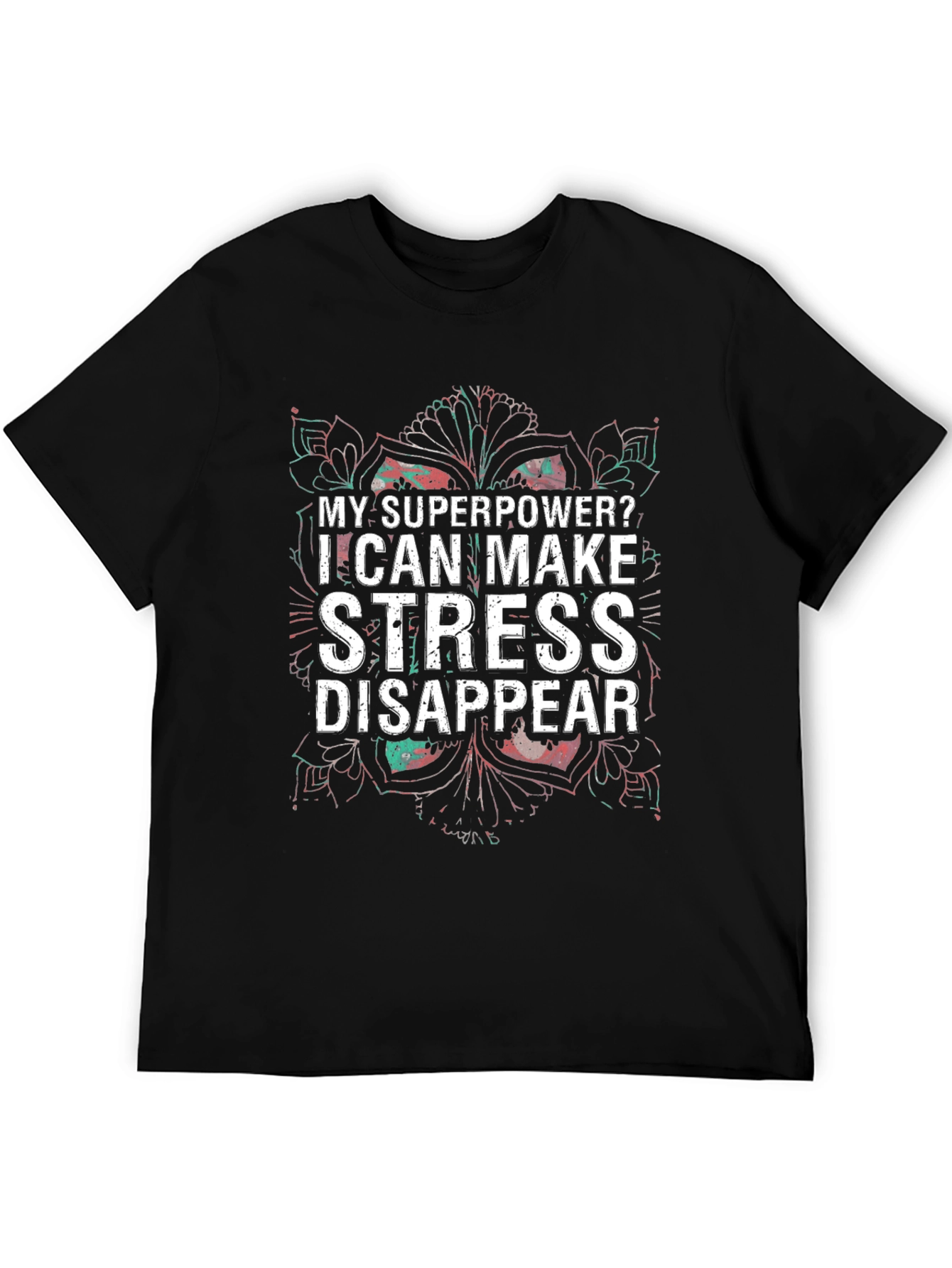 Black Stress Disappear T-Shirt - Superpower Tee view 5