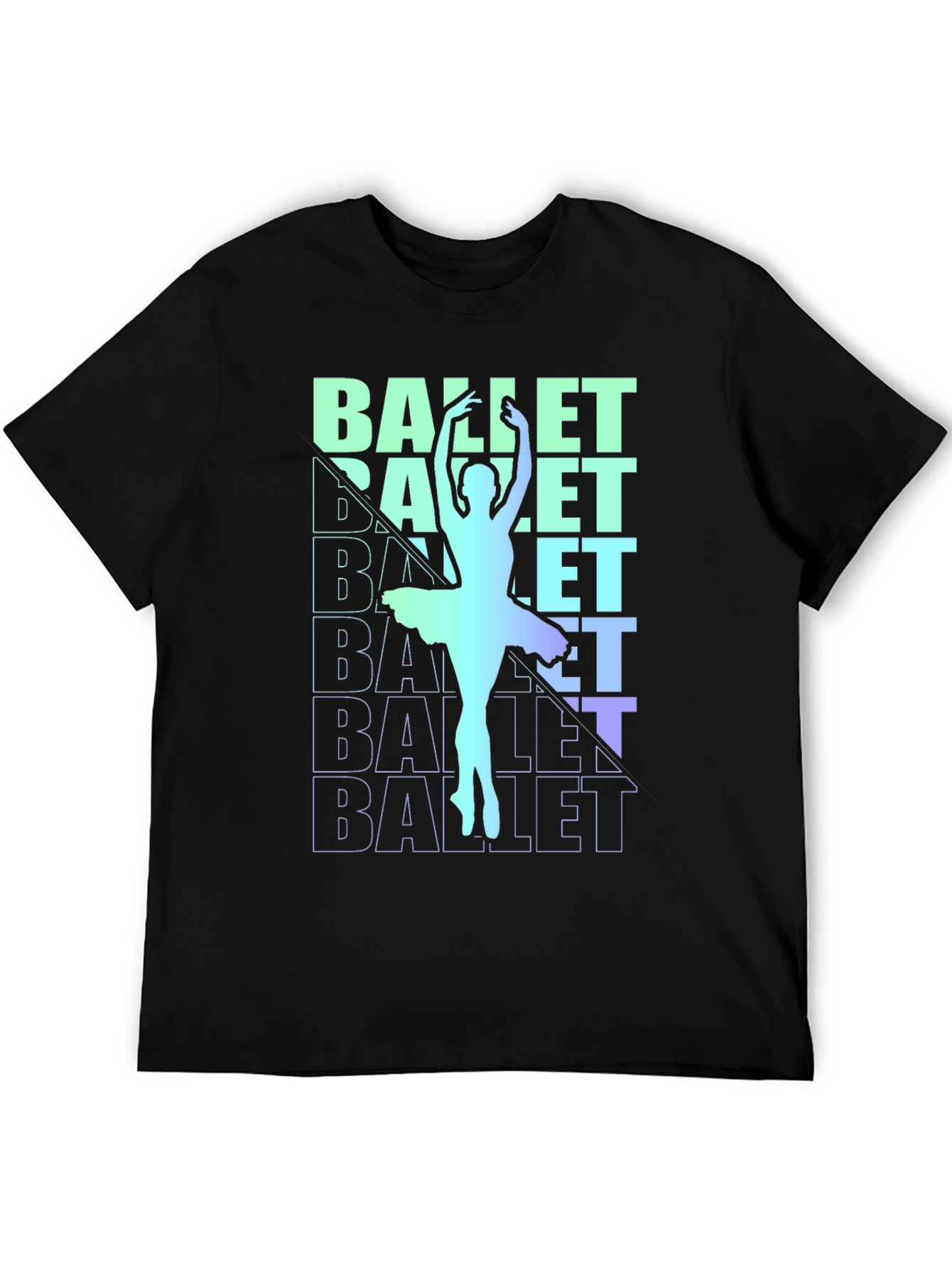 Black Ballet Dancer Graphic Tee - Stylish Men's Black T-Shirt view 5