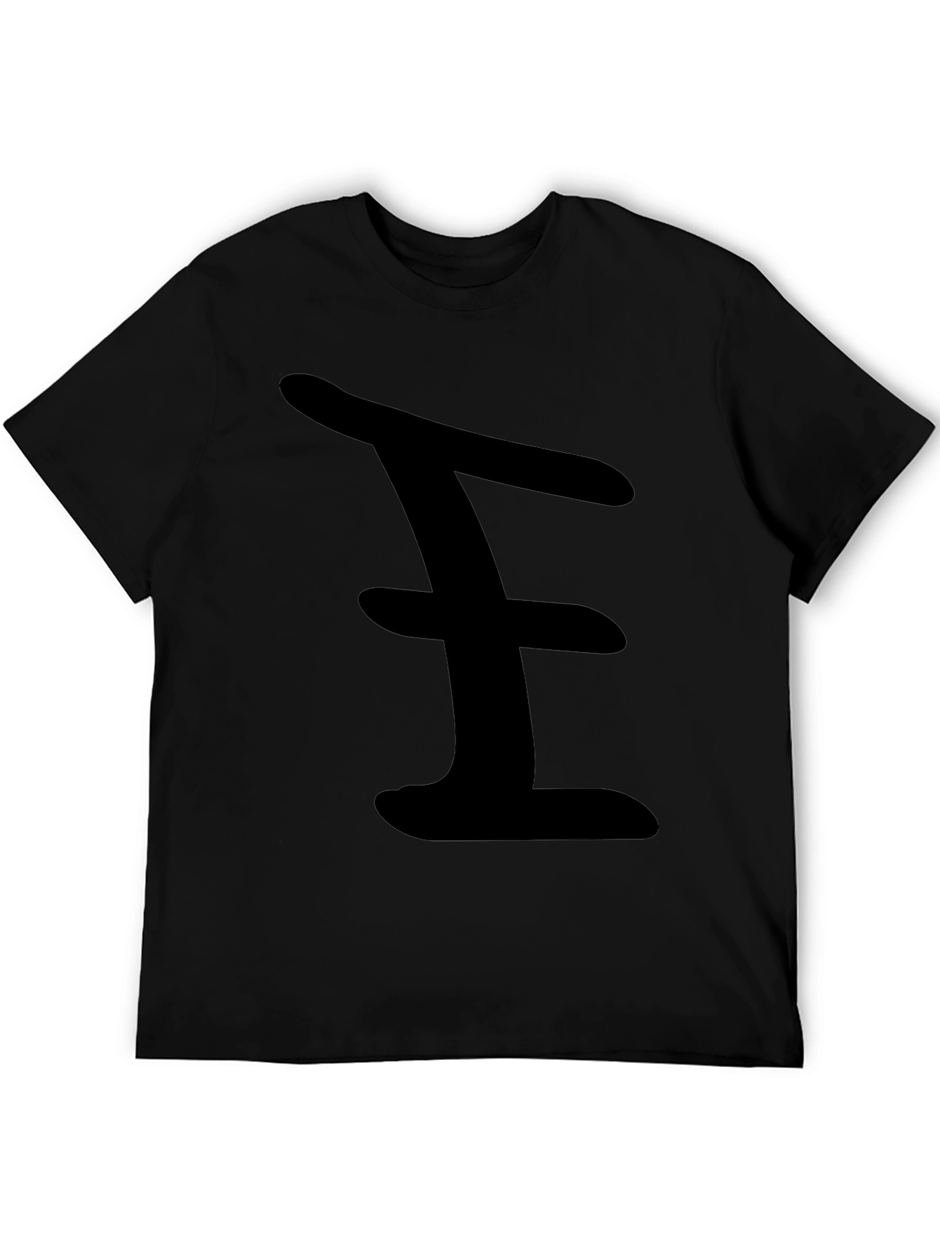 Black Bold Black Tee with Abstract Design view 5
