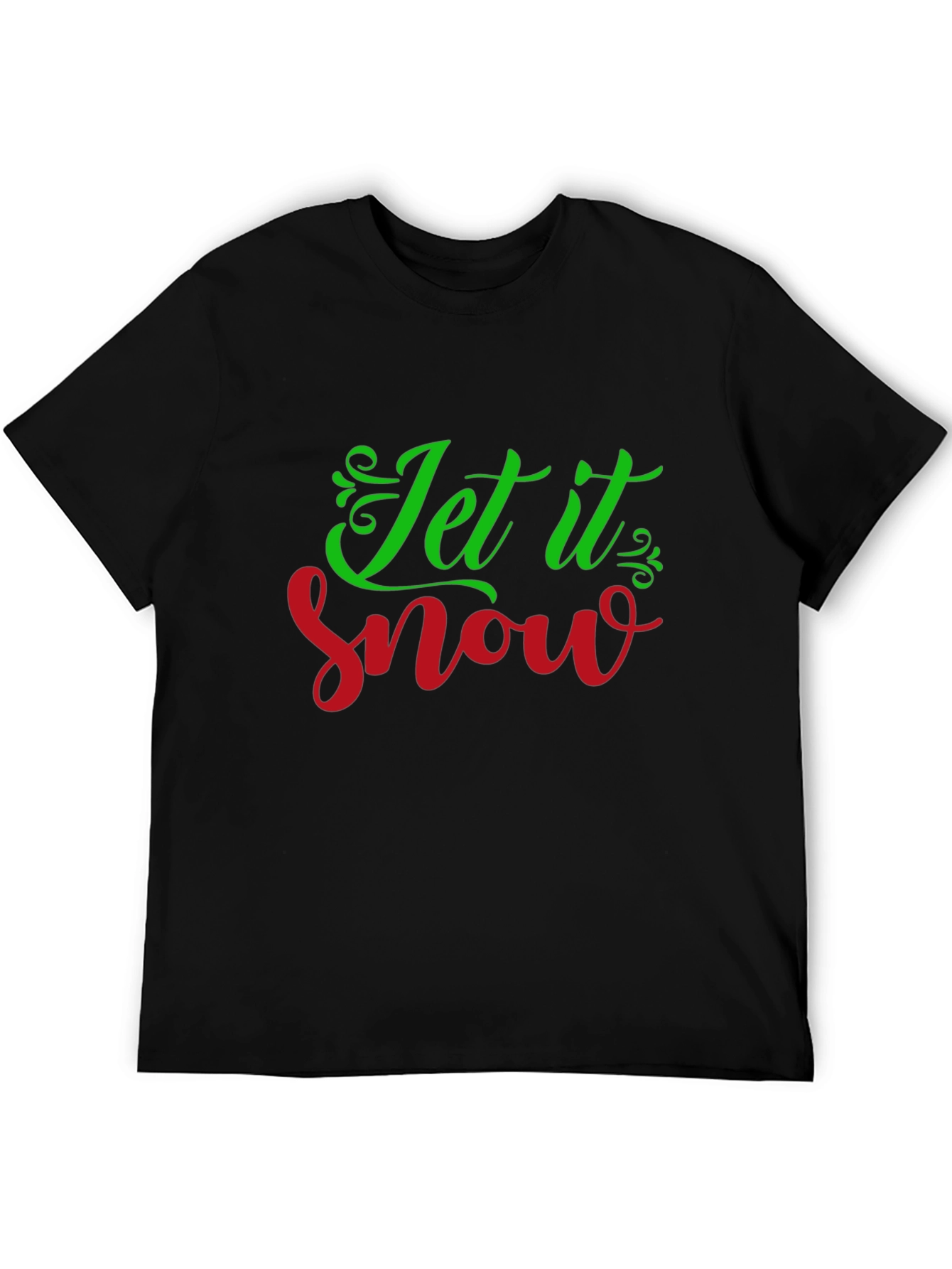 Black Let it Snow Graphic Tee - Christmas Holiday Shirt view 5