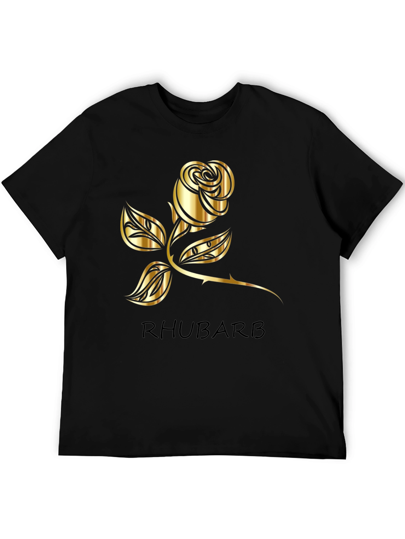 Black Rhubarb Rose Graphic Tee - Black T-Shirt view 5