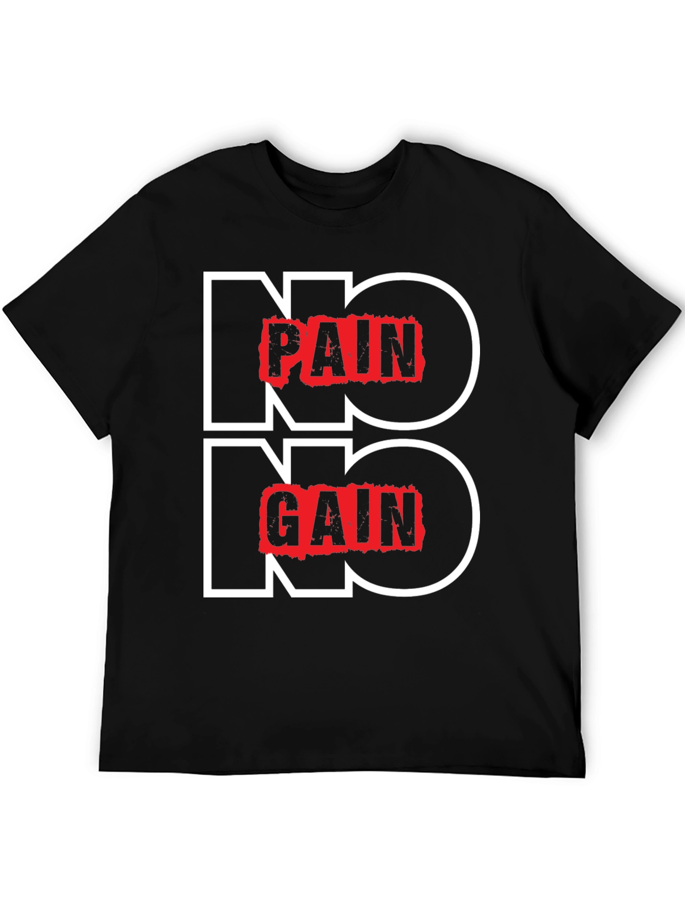 Black No Pain No Gain Graphic Tee view 5