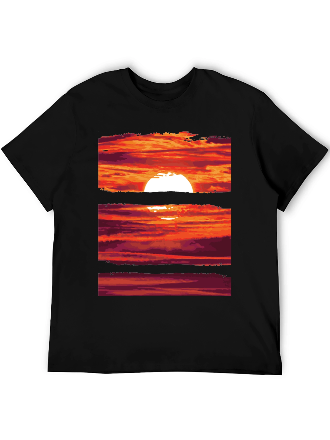 Black Sunset Graphic Tee | Black Crew Neck T-Shirt view 5