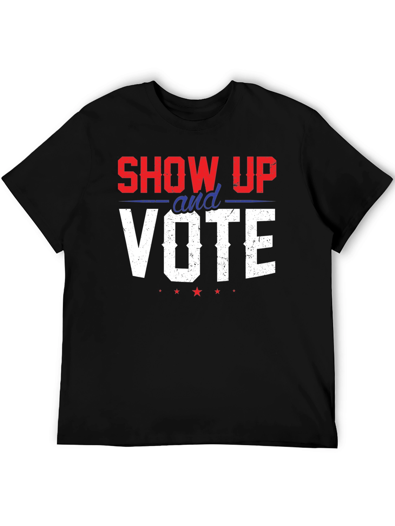 Black Show Up And Vote Graphic Tee - Patriotic T-Shirt view 5