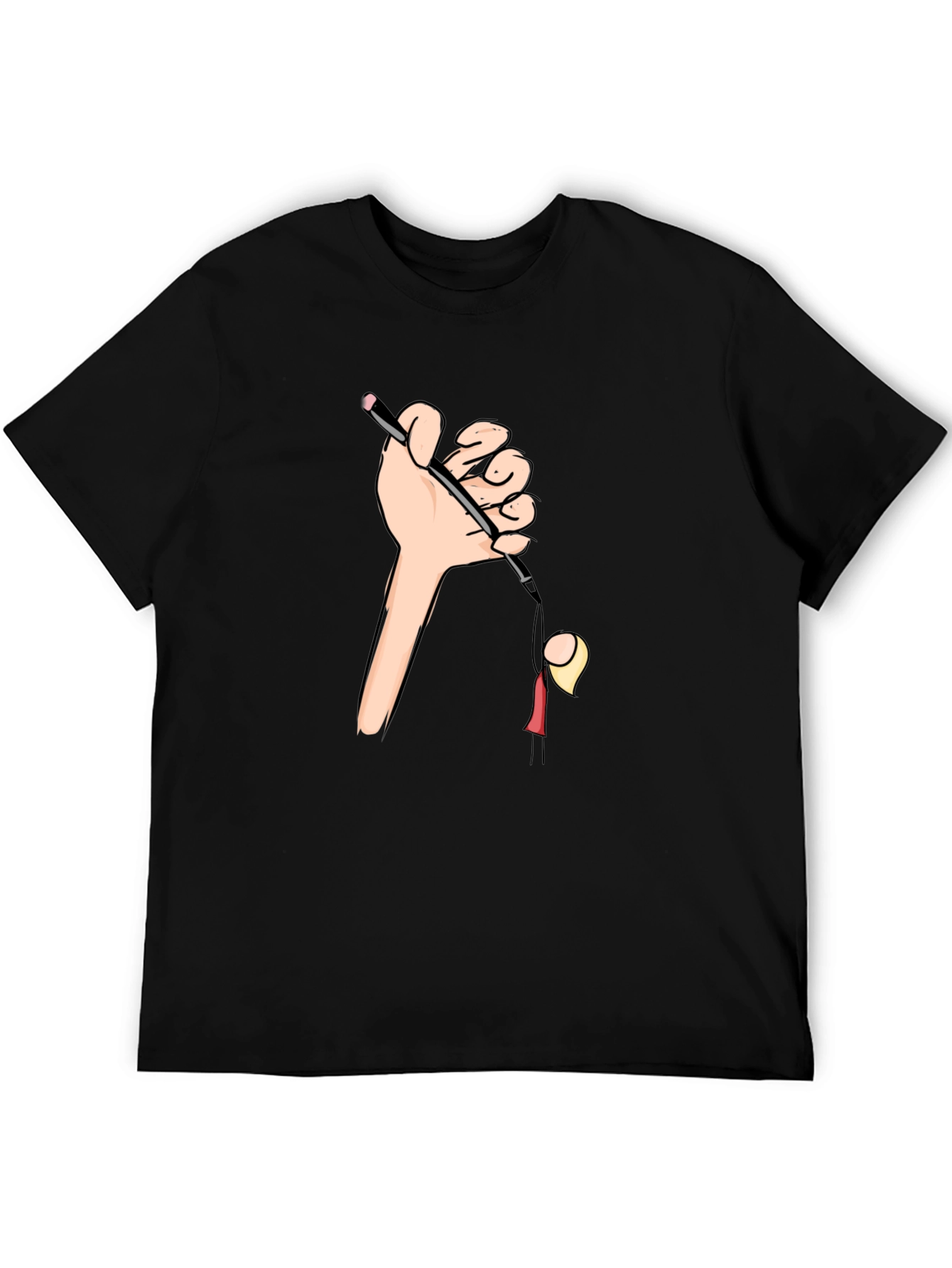 Drawn to You Graphic Tee - Hand Holding Cartoon - 5