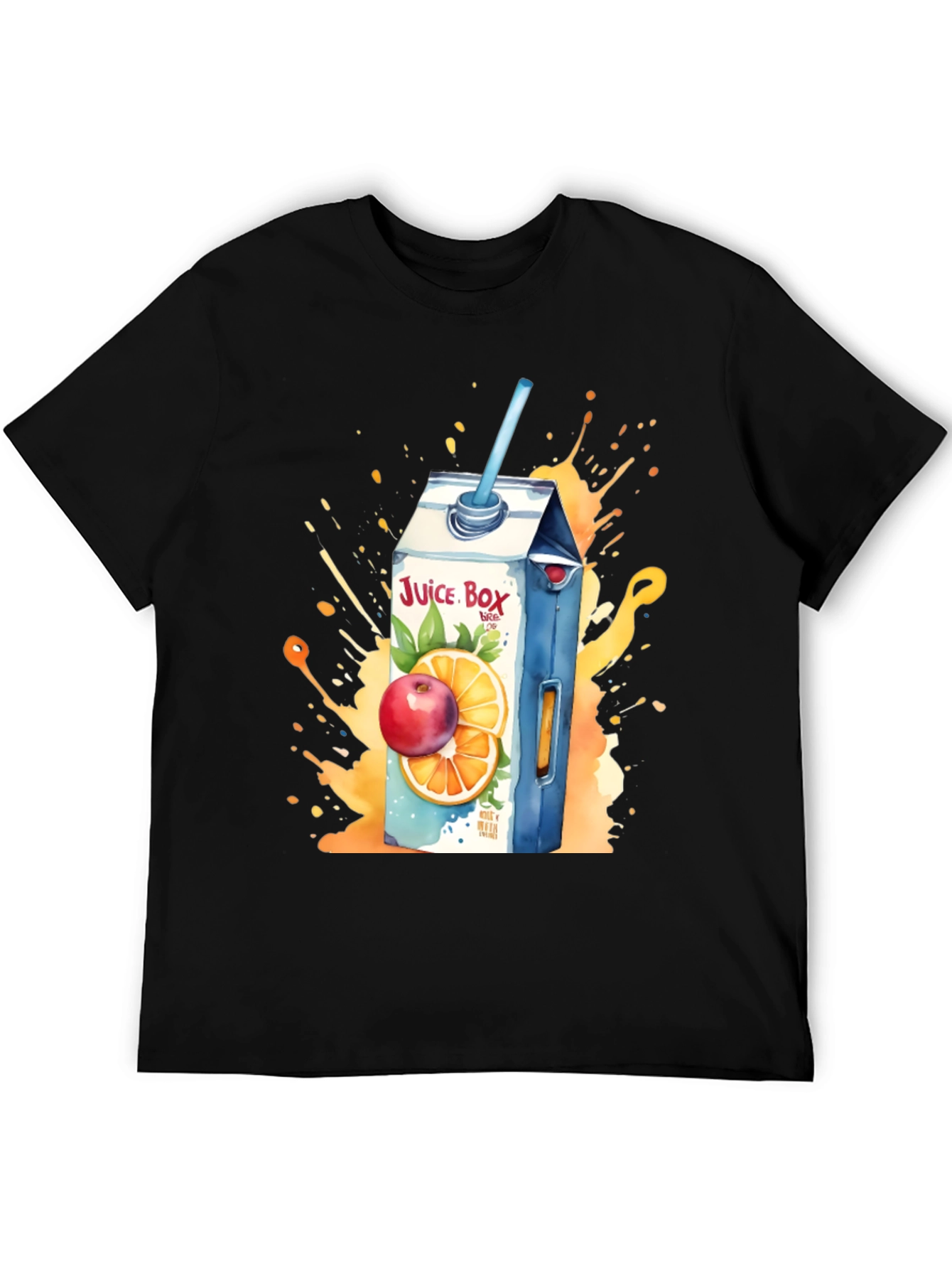 Black Juice Box T-Shirt: Fruit Splash Design view 5