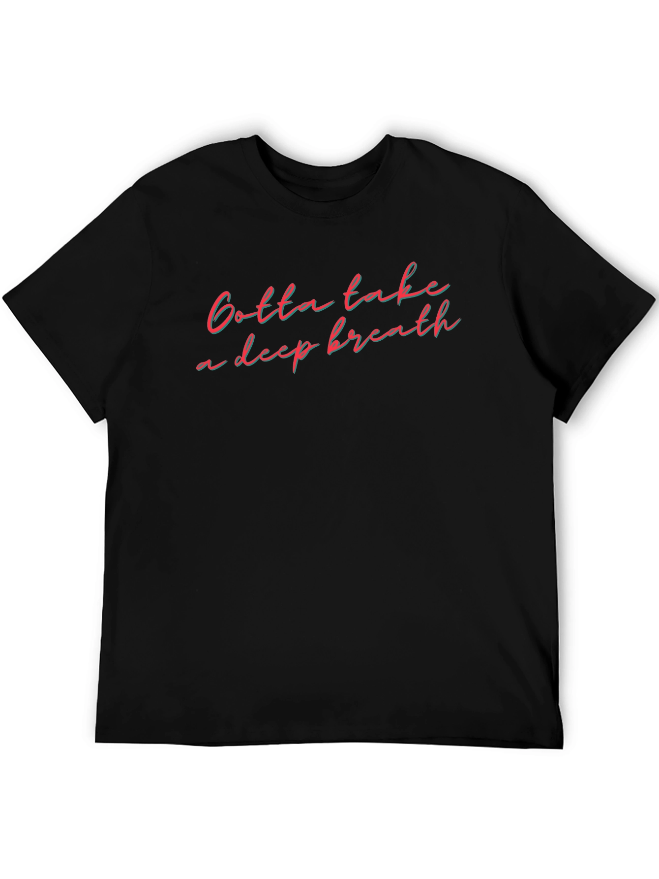 Black Gotta Take a Deep Breath Graphic Tee - Black Cotton Shirt view 5