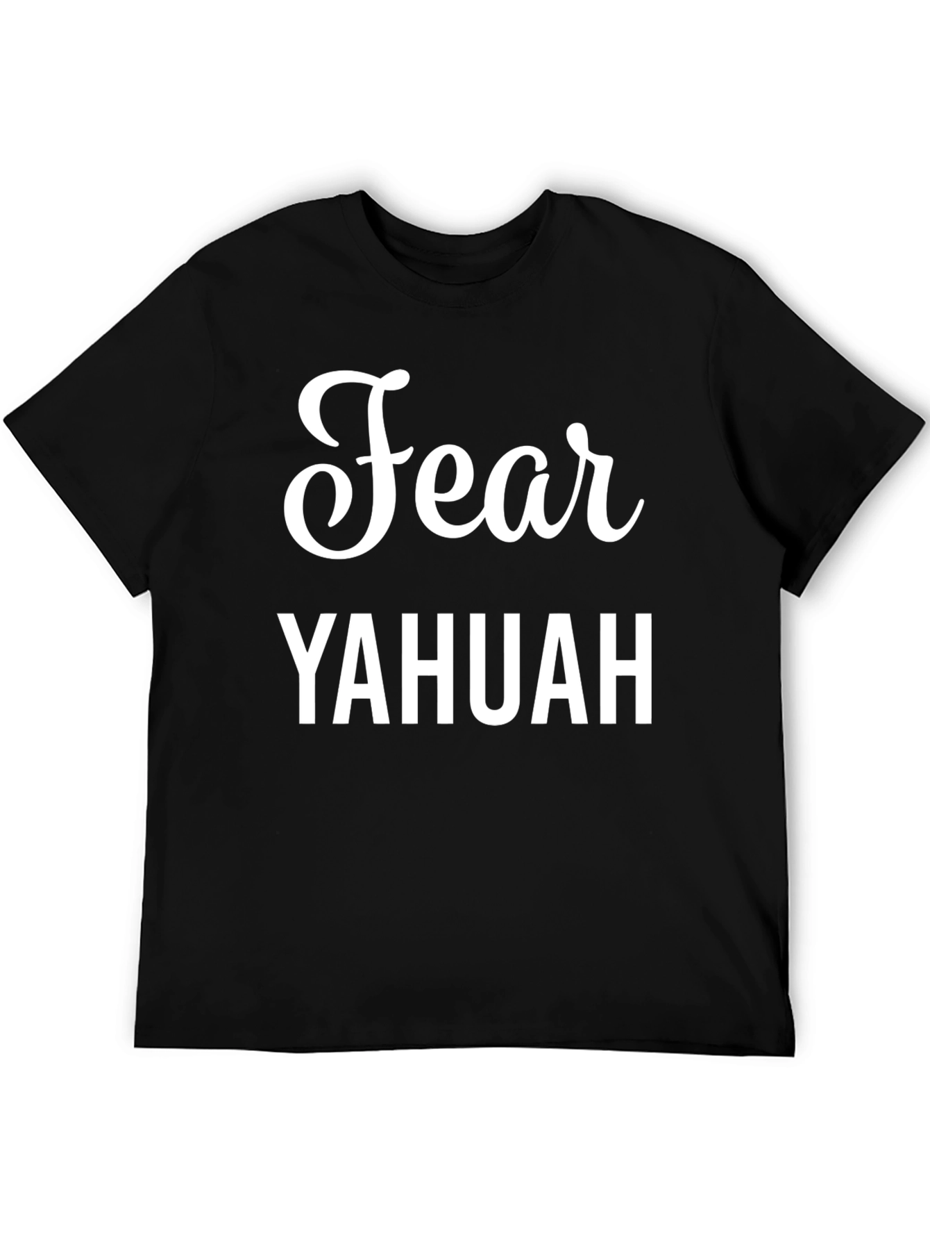 Black Fear YAHUAH Black T-Shirt - Christian Apparel view 5
