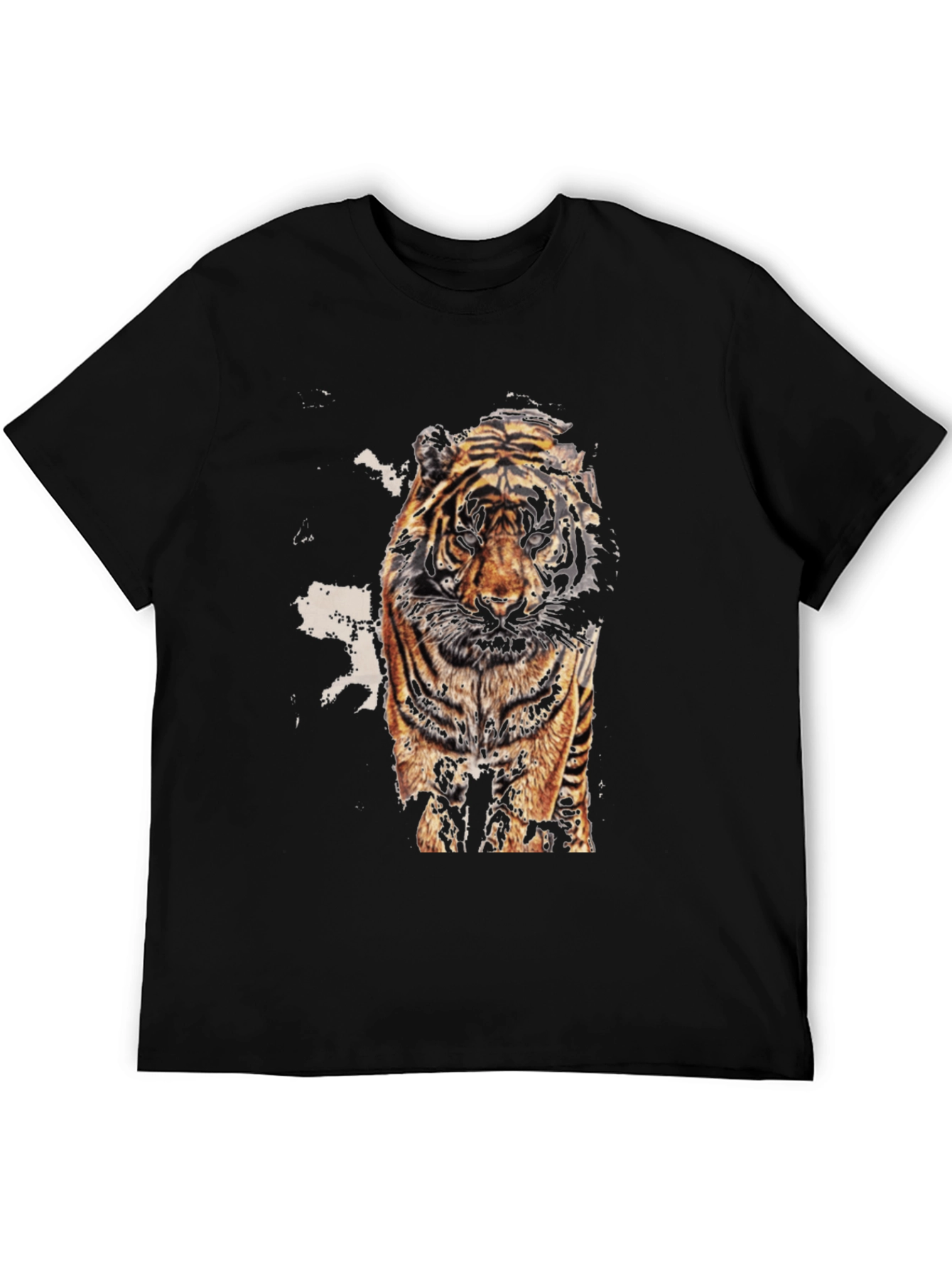 Black Tiger Graphic Print Black T-Shirt view 5