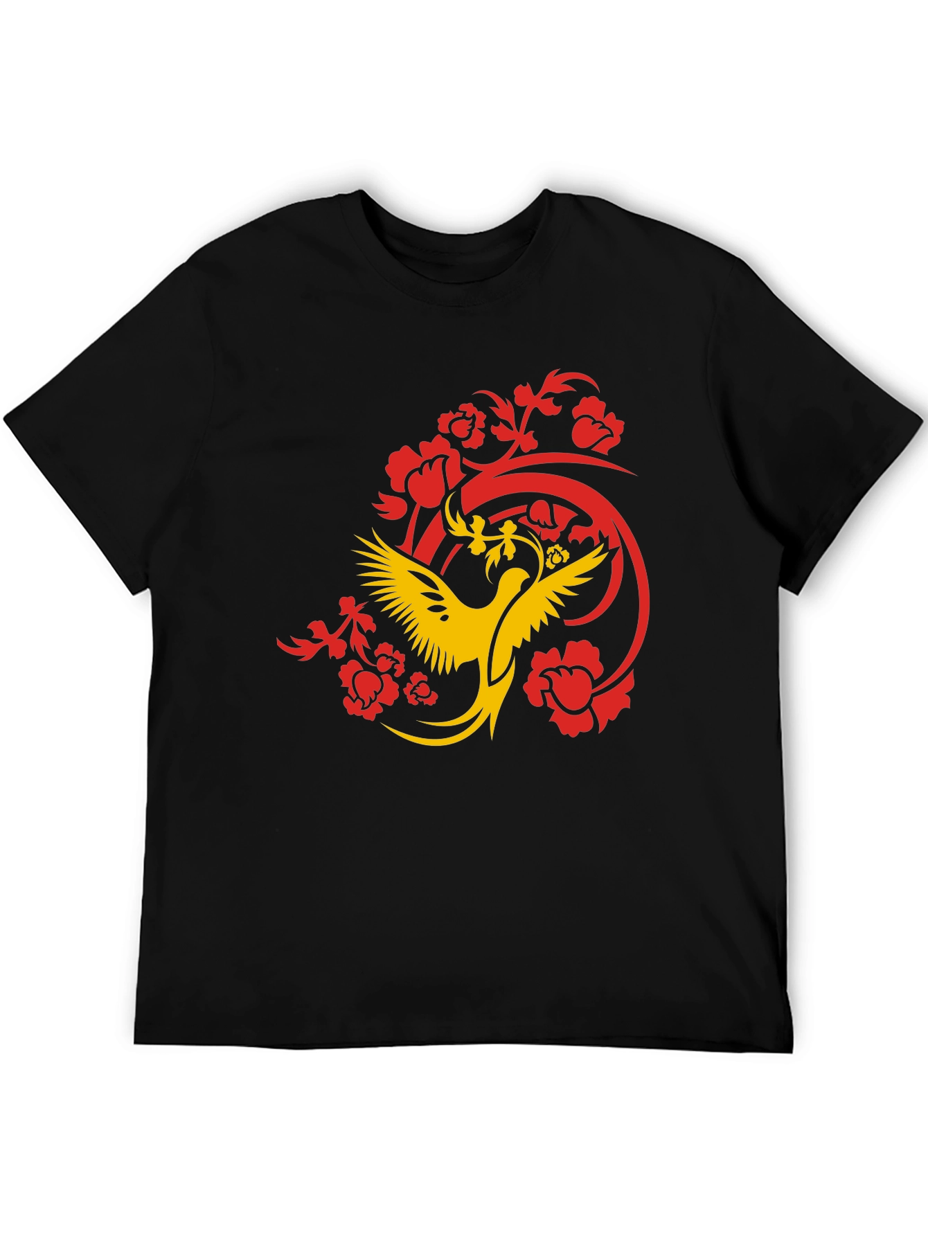 Black Phoenix Graphic Print Black T-Shirt view 5