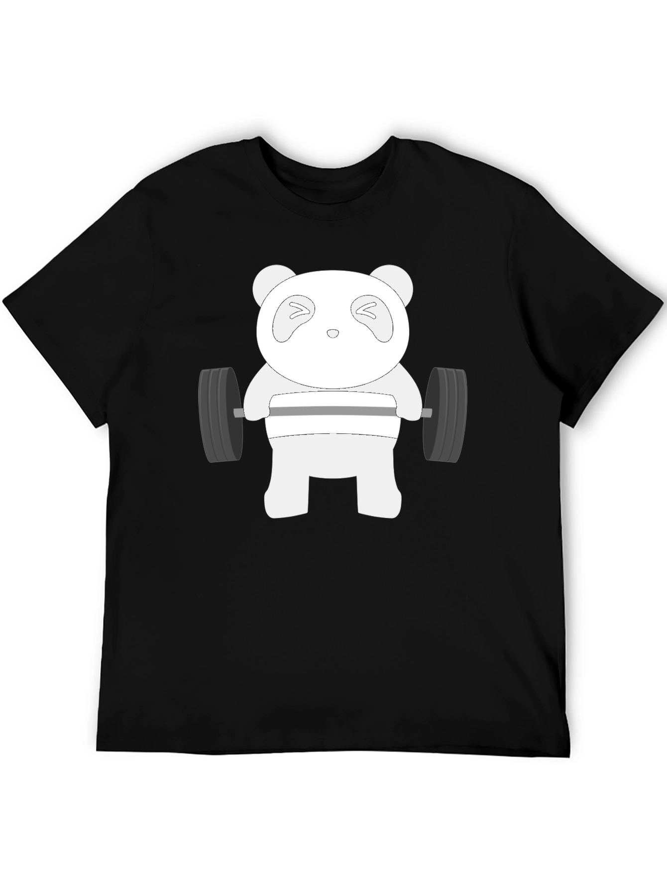 Black Weightlifting Panda T-Shirt - Black view 5