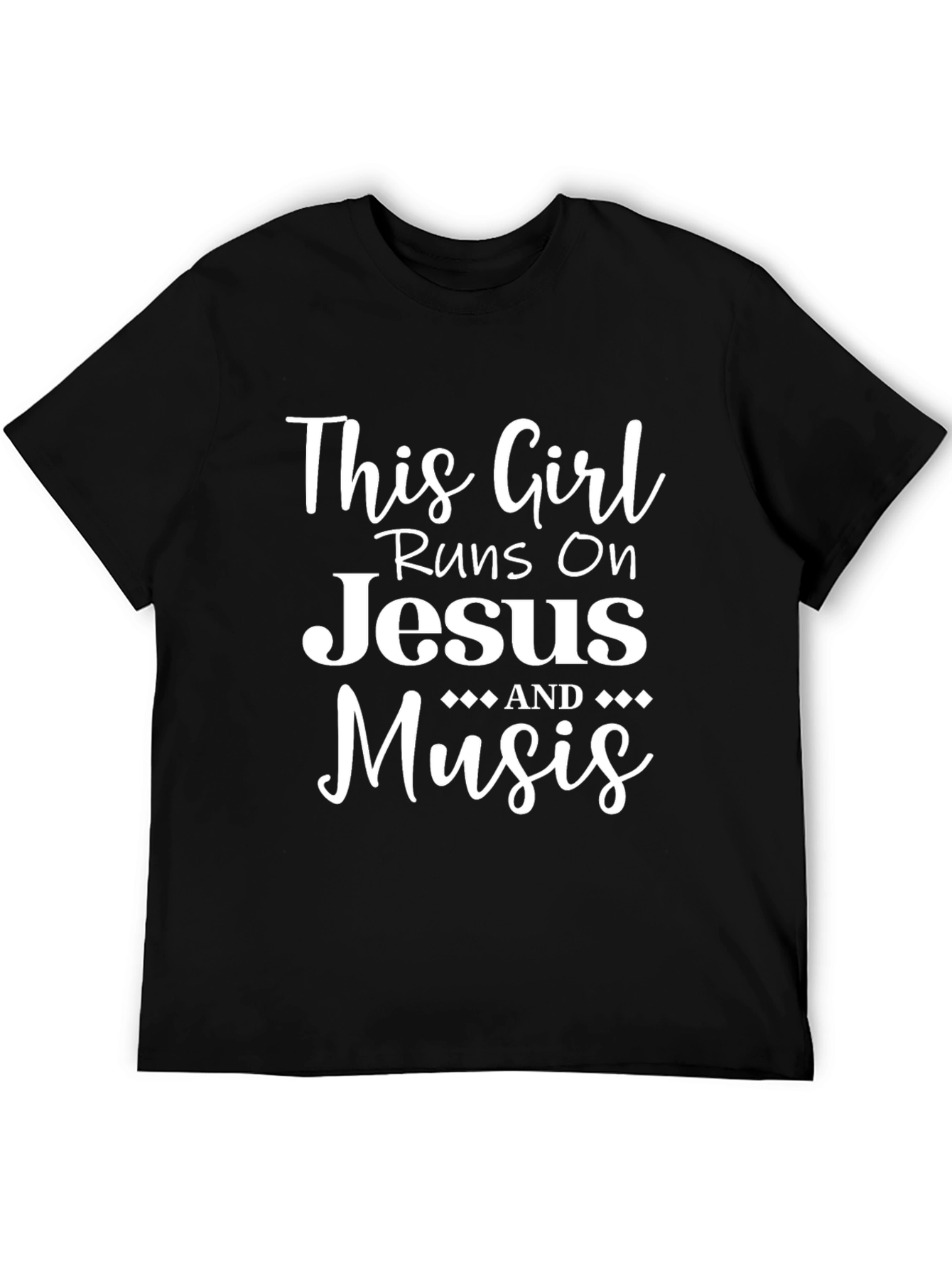 Black This Girl Runs on Jesus & Music T-Shirt view 5