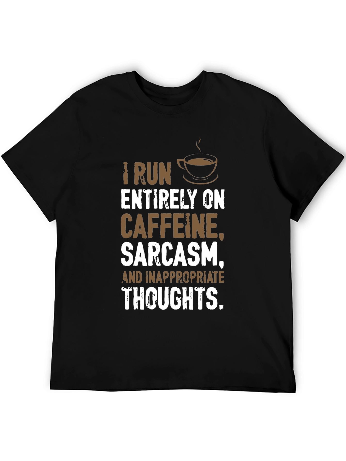 Black Caffeine, Sarcasm, & Inappropriate Thoughts Graphic Tee view 5