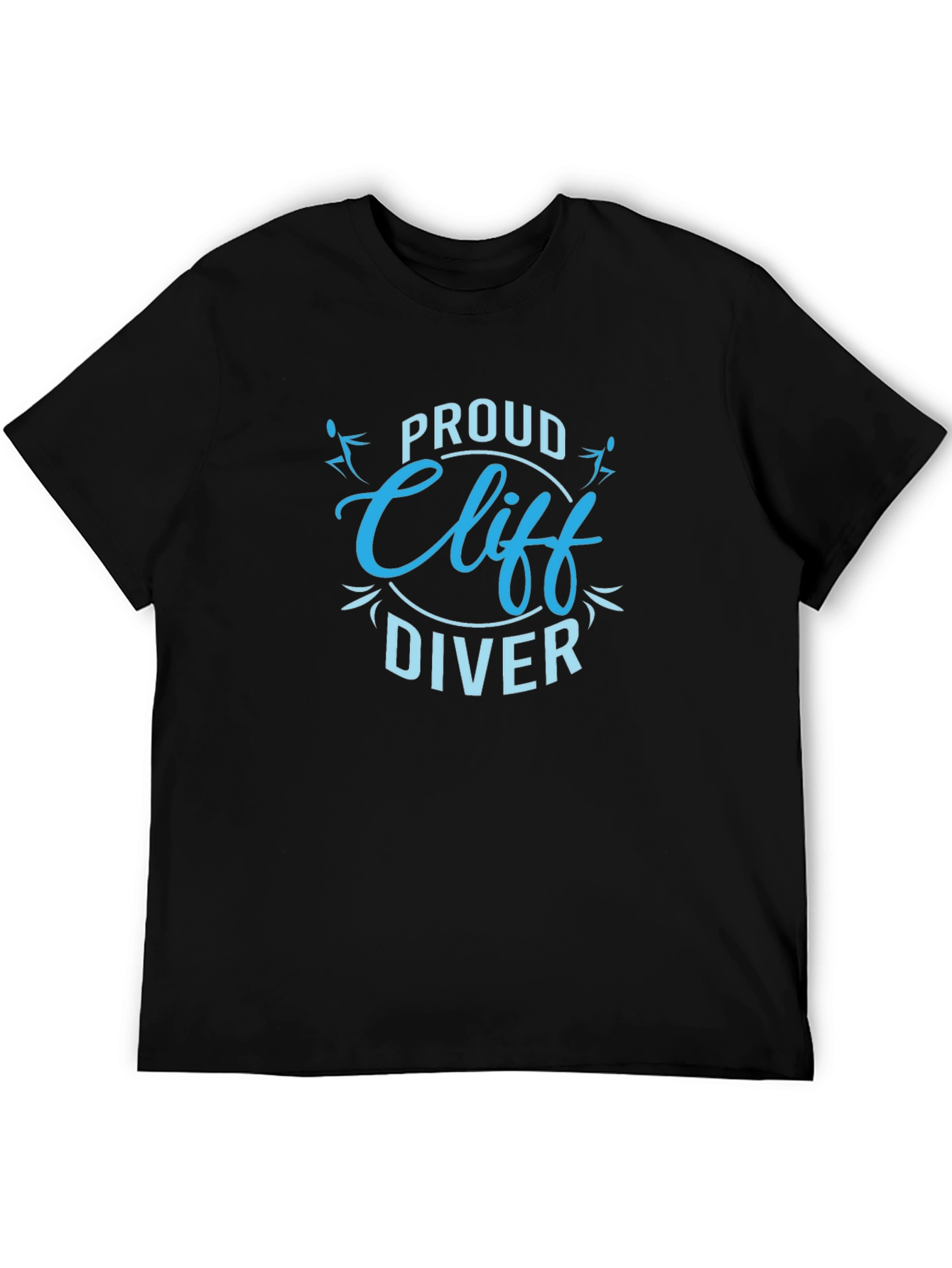 Black Proud Cliff Diver T-Shirt Black Cotton Tee view 5