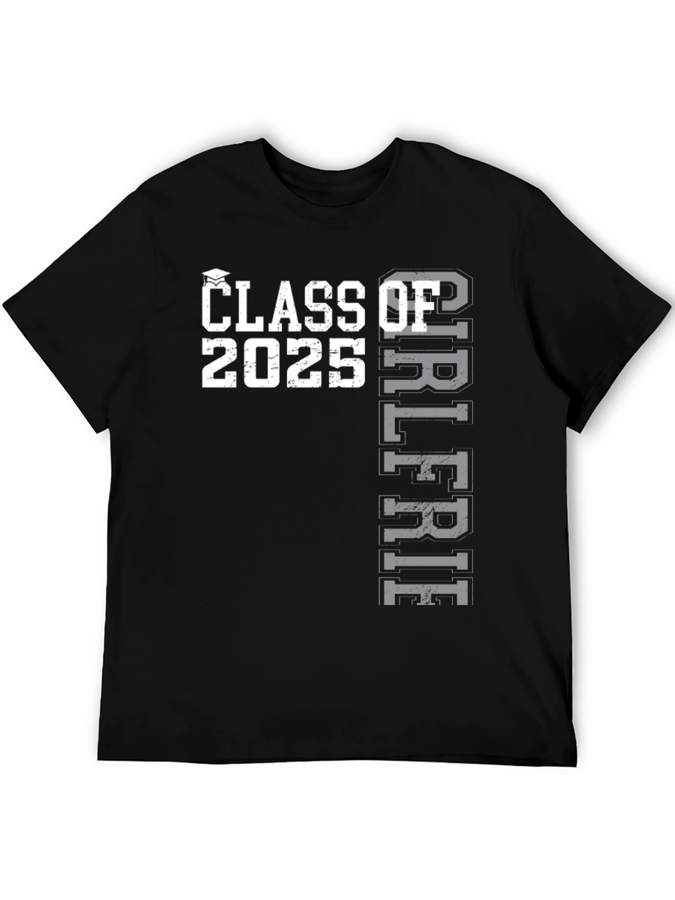 Black Class of 2025 Girlfriend T-Shirt view 5