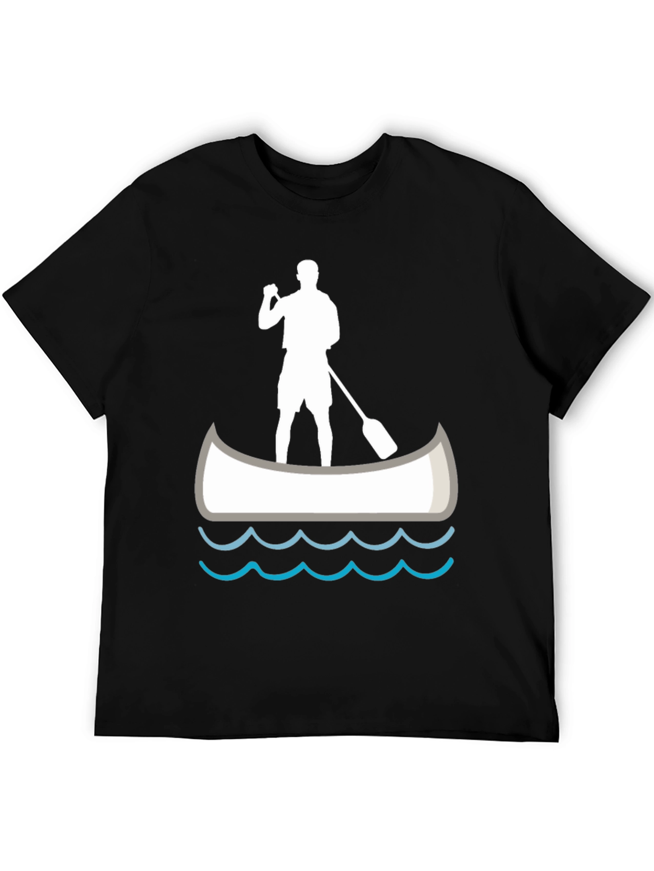 Black Paddle Boarder T-Shirt - Black Graphic Tee view 5