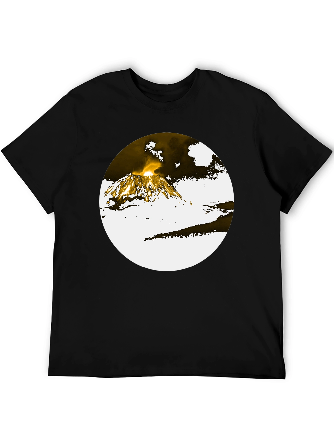 Black Volcano Graphic Tee - Black Cotton Blend view 5