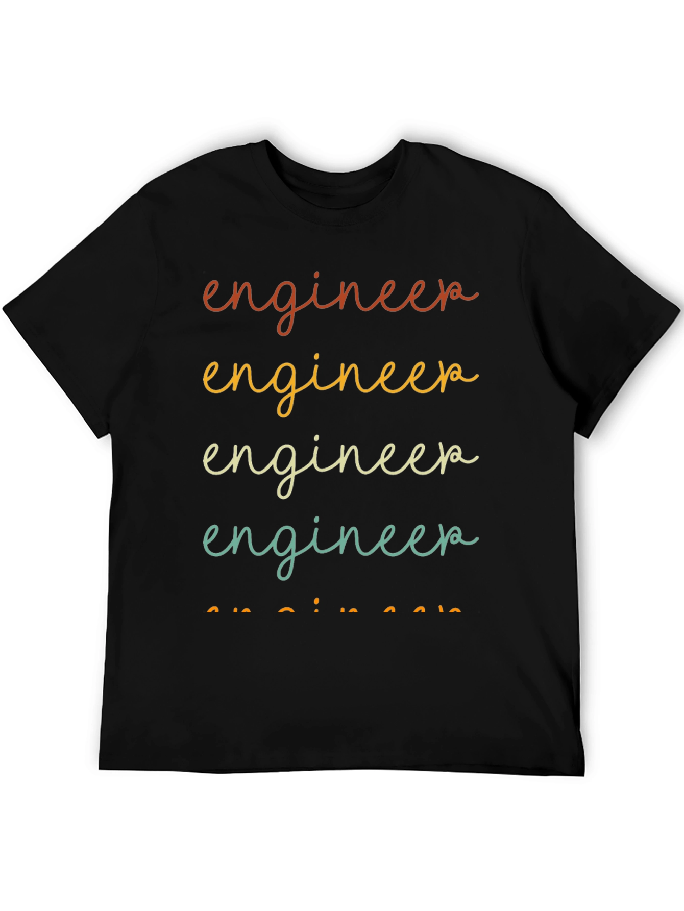 Black Engineer Retro Style Graphic Tee view 5