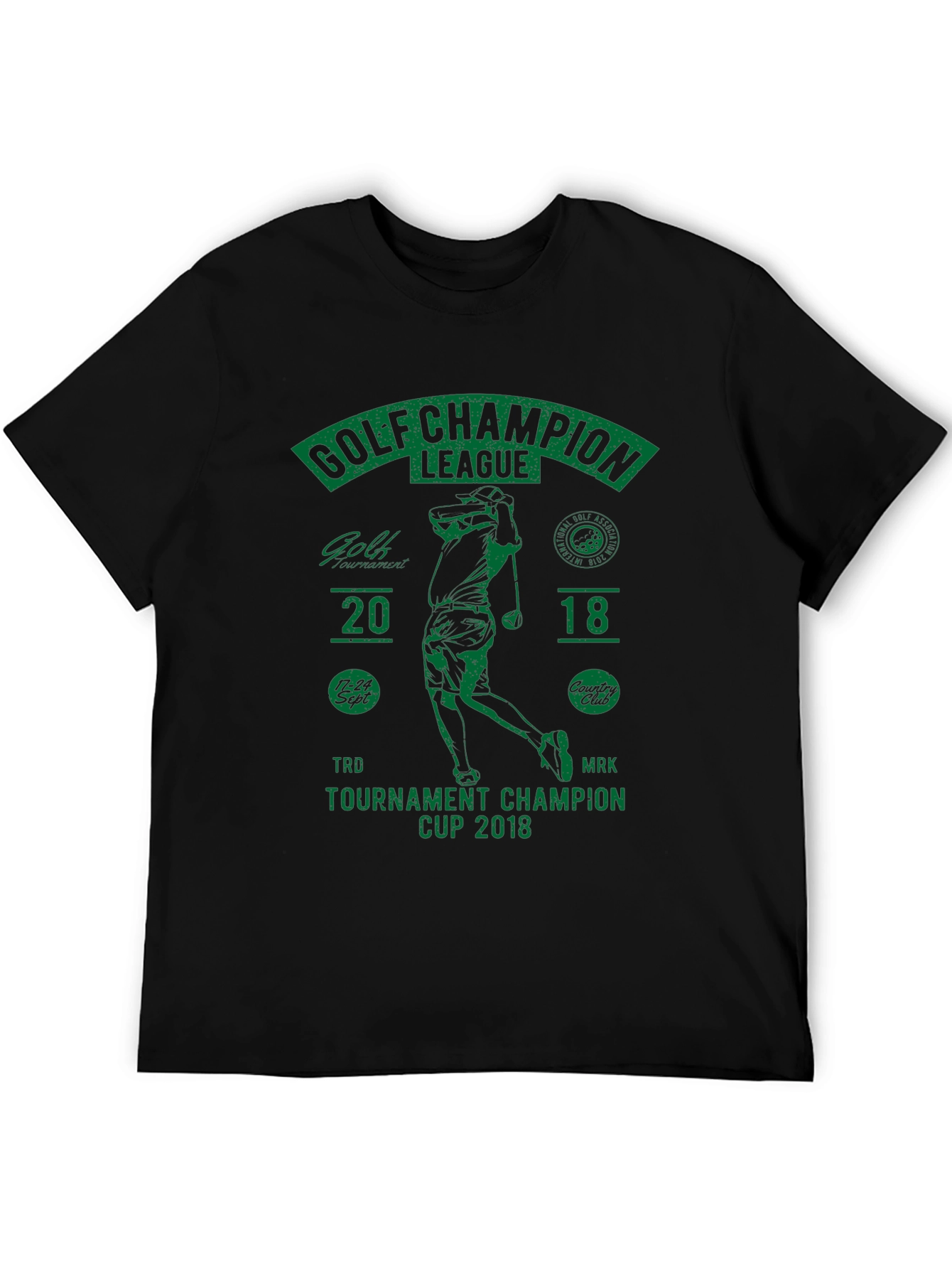 Black Golf Champion League T-Shirt view 5